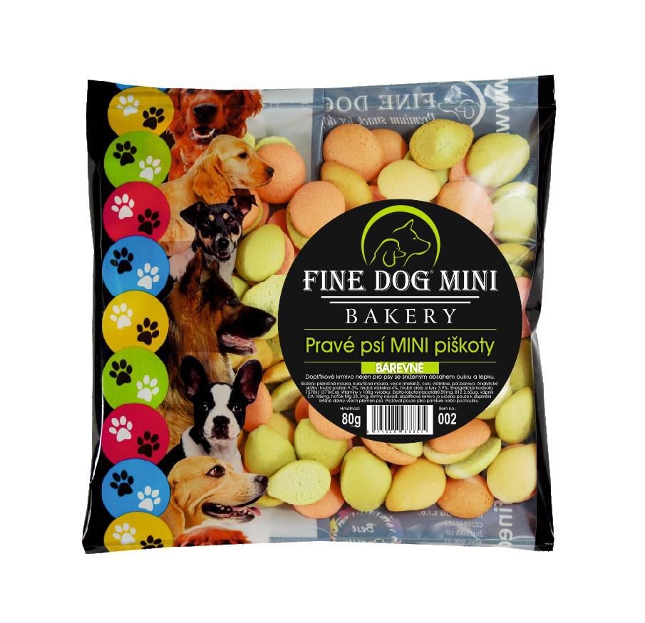 Svět zvířat - Fine Dog Mini mix bakery Pravé psí piškoty barevné 80 g