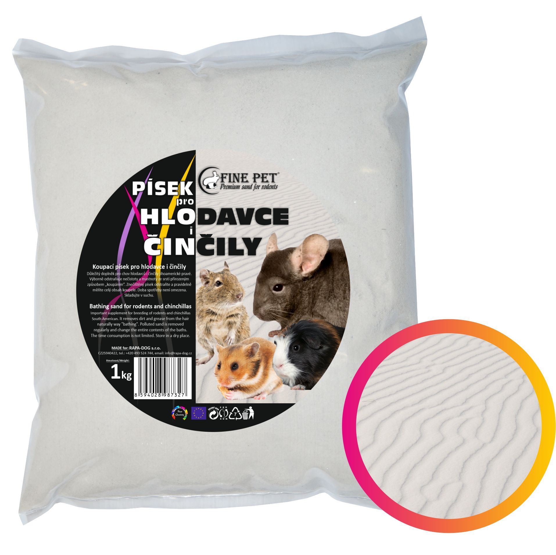 Svět zvířat - Fine Pet Písek pro Hlodavce i činčily *Extra Jemný* 1 kg