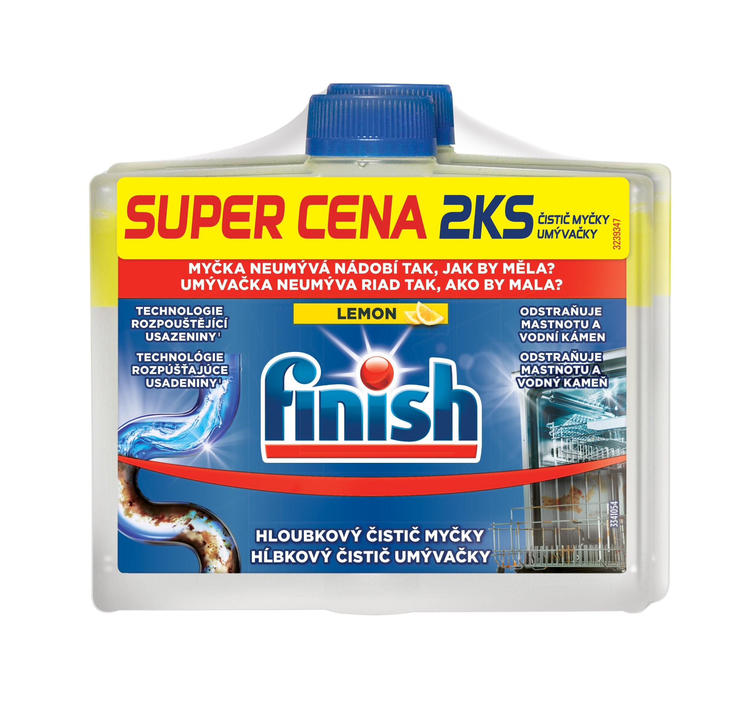 Drogerie a kosmetika - Finish Lemon čistič myčky 2 x 250ml