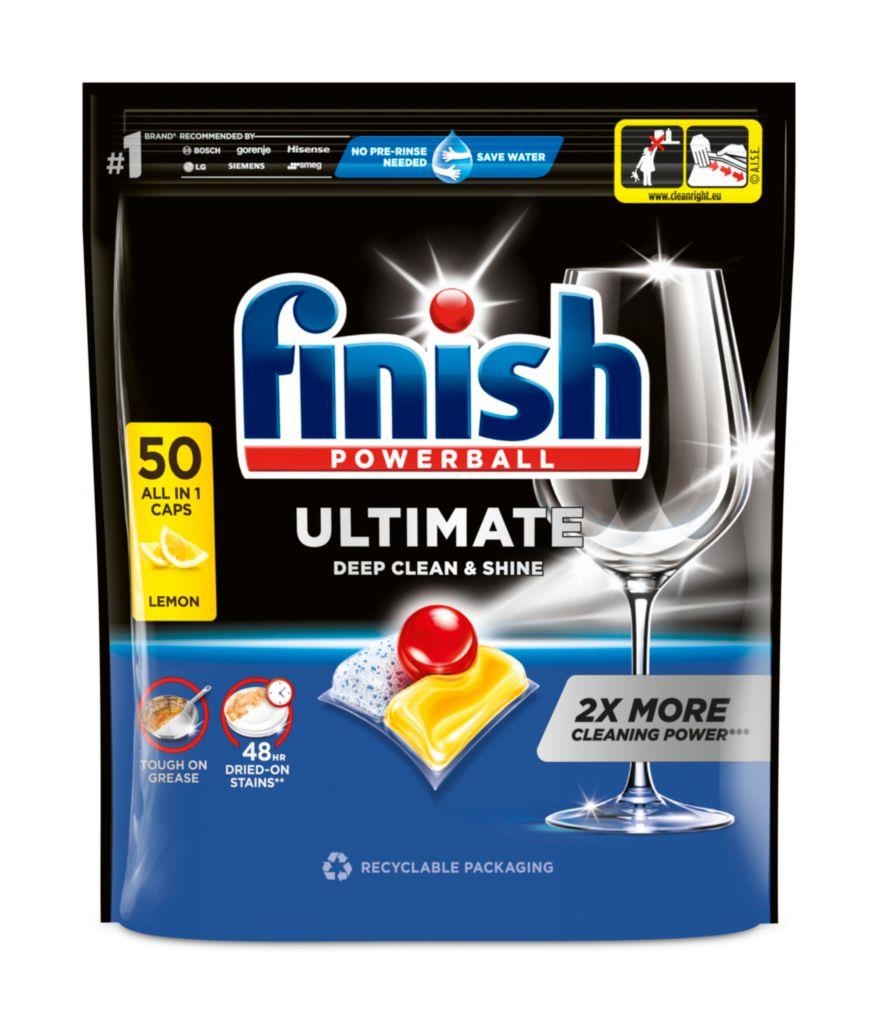 Drogerie a kosmetika - Finish Quantum Ultimate Lemon Sparkle kapsle do myčky nádobí 625g 50 ks