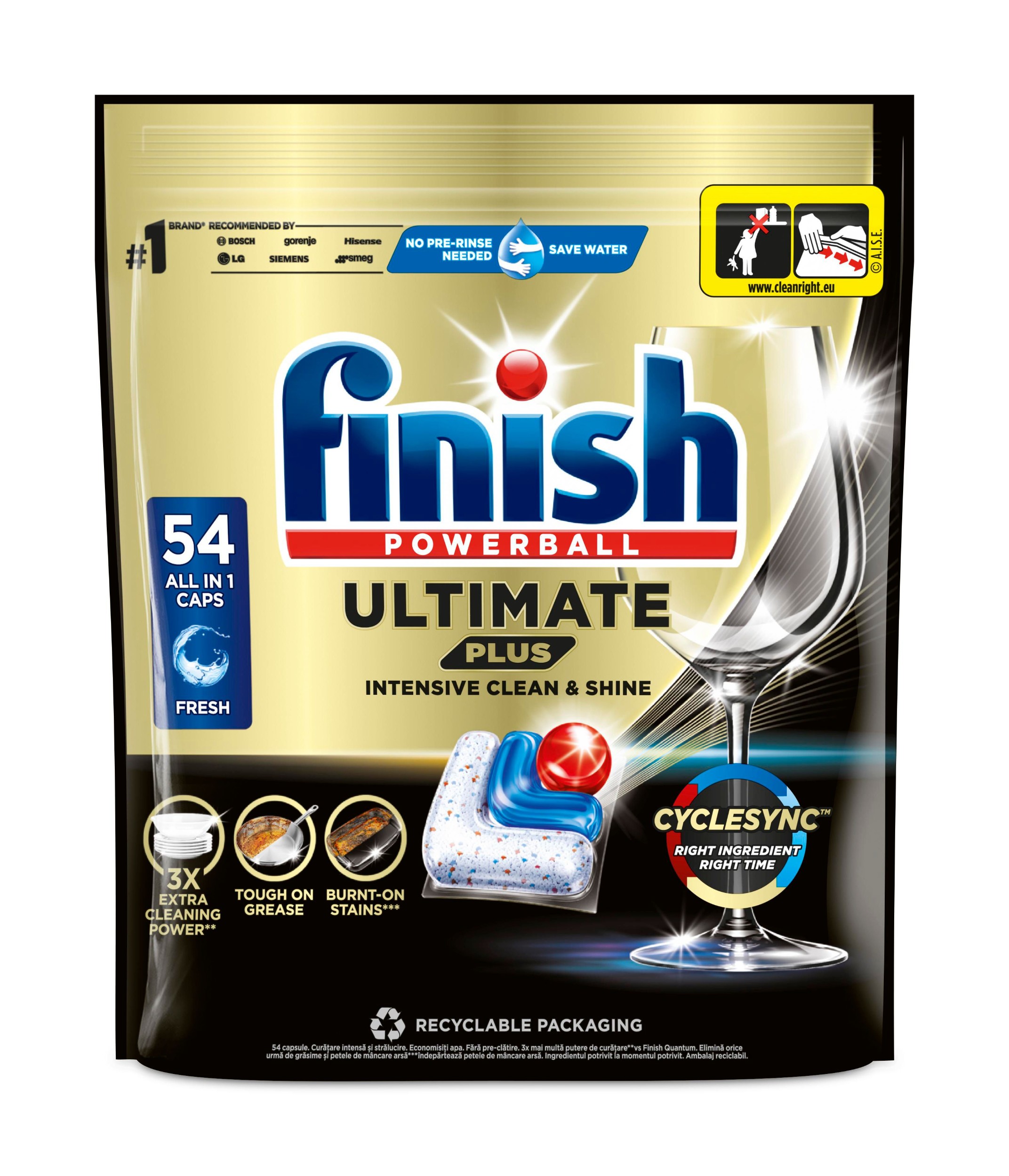 Drogerie a kosmetika - Finish Ultimate Plus All in 1 kapsle do myčky nádobí 54 ks
