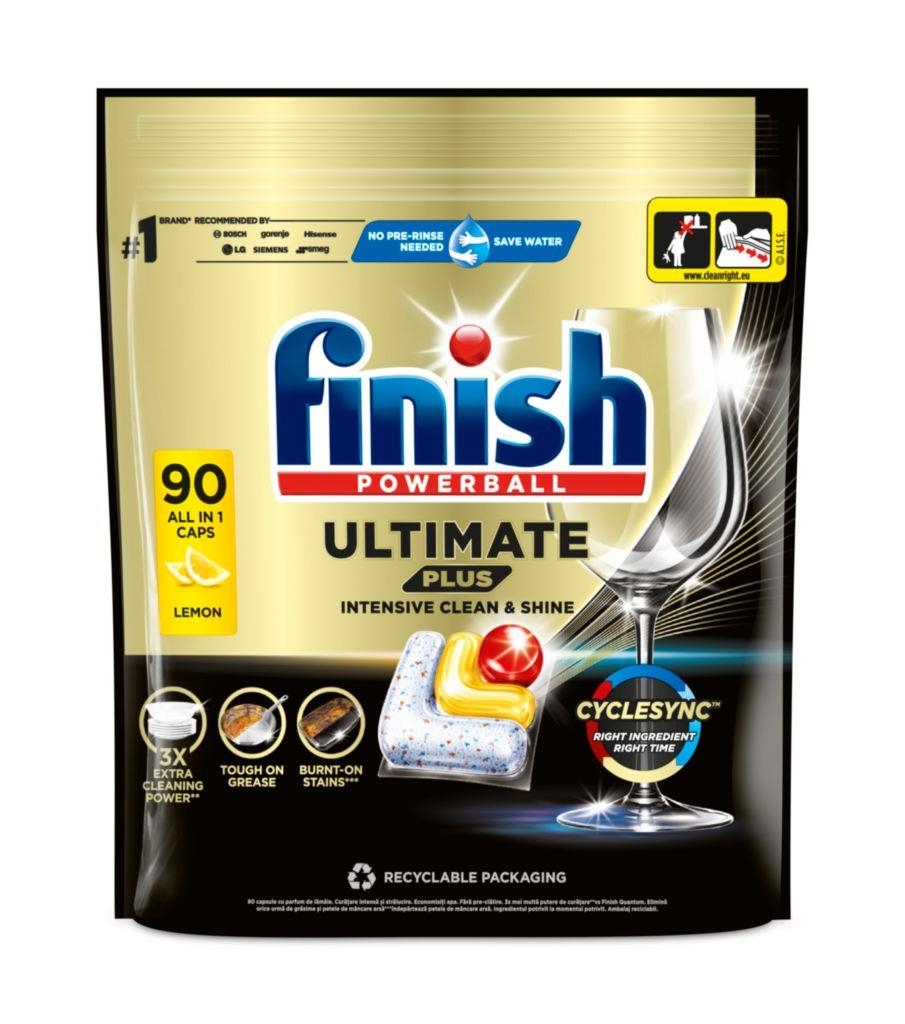 Drogerie a kosmetika - Finish Ultimate Plus All in 1 kapsle do myčky nádobí Lemon 90 ks