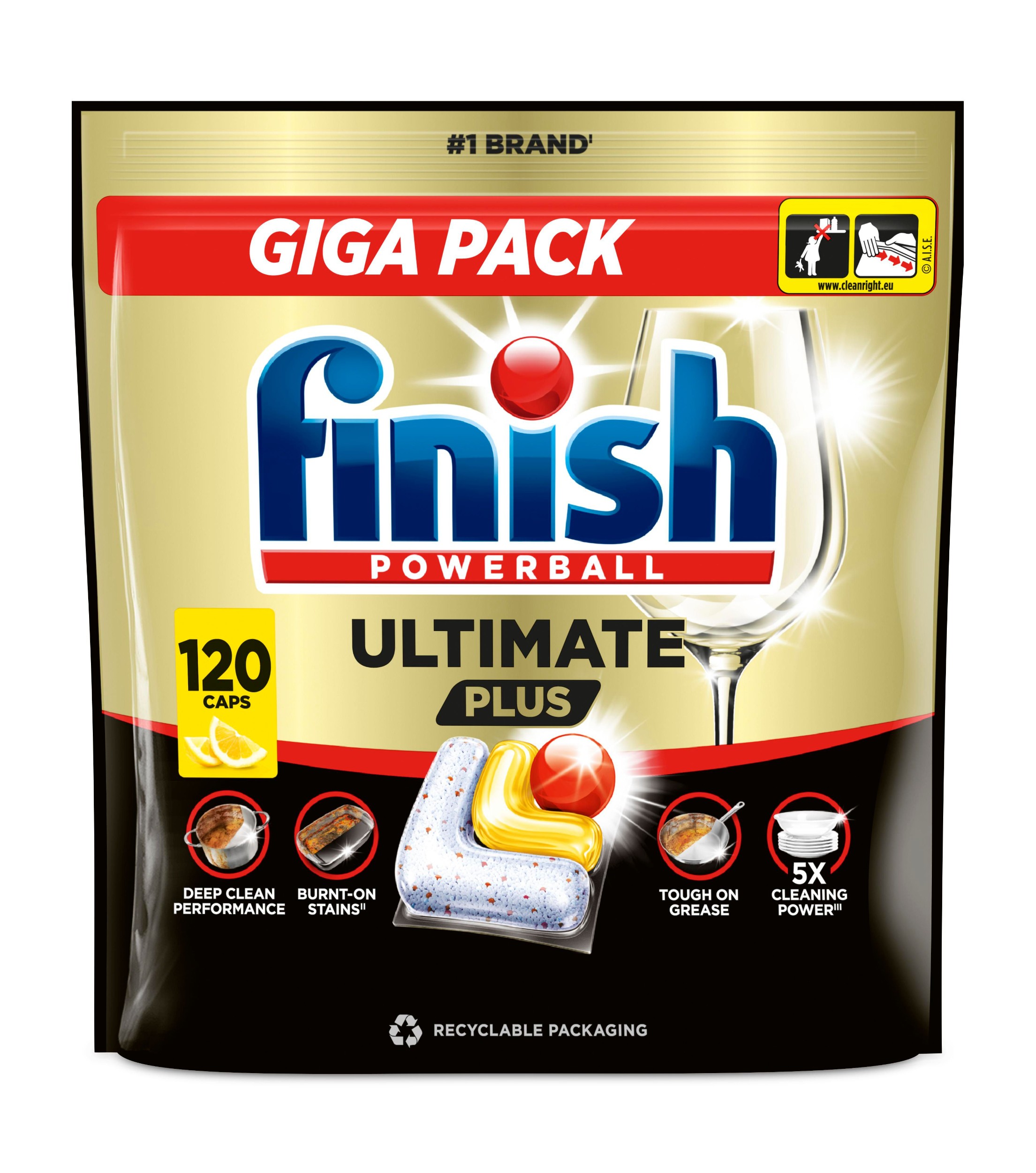 Drogerie a kosmetika - Finish Ultimate Plus kapsle do myčky nádobí - Lemon 120 ks