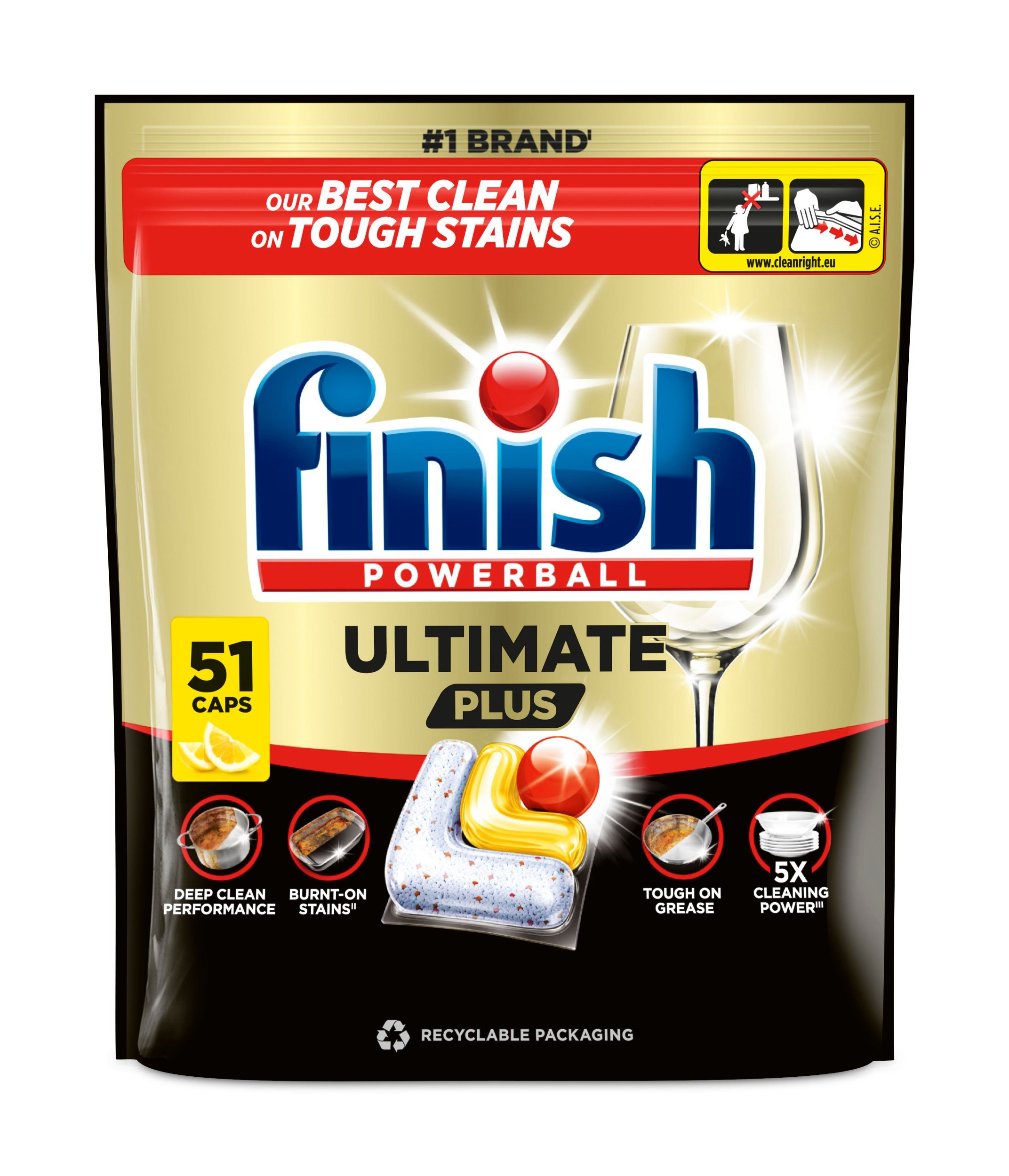 Drogerie a kosmetika - Finish Ultimate Plus kapsle do myčky nádobí - Lemon 51 ks