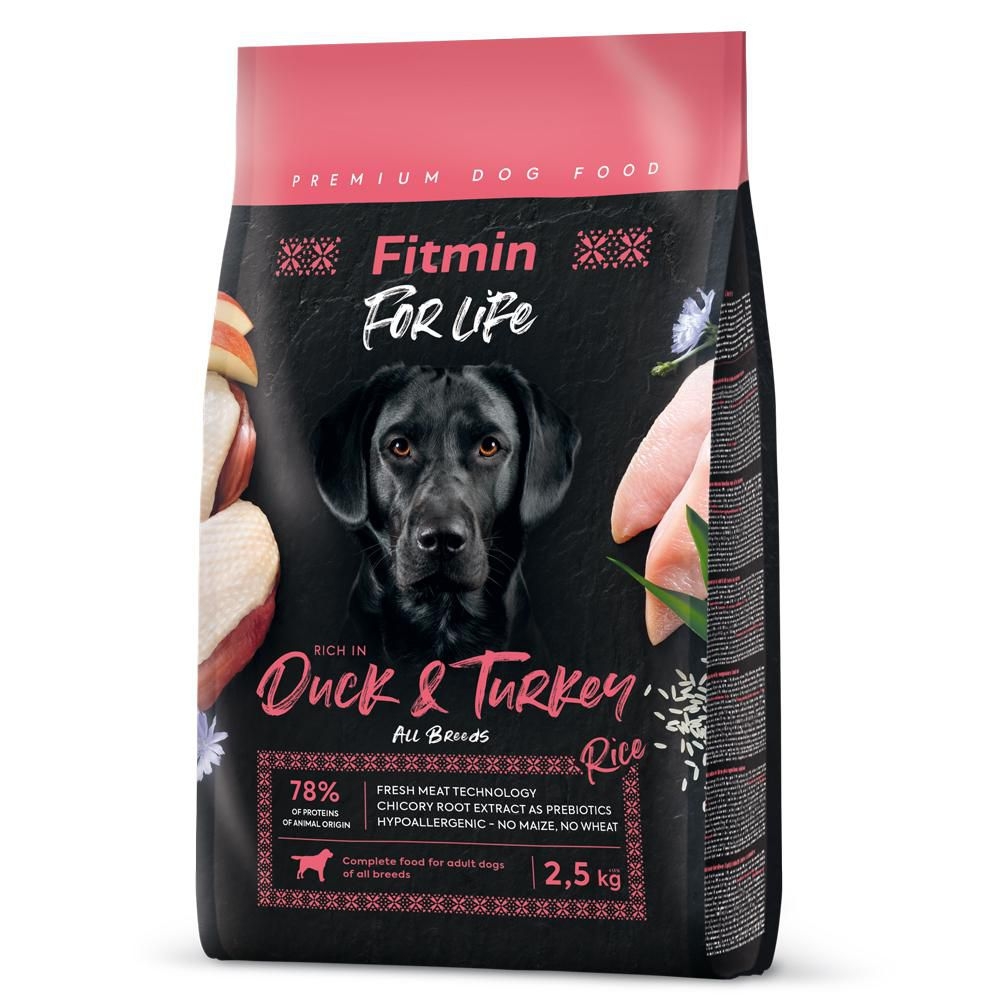 Svět zvířat - Fitmin For Life Duck & Turkey krmivo pro psy 2,5 kg