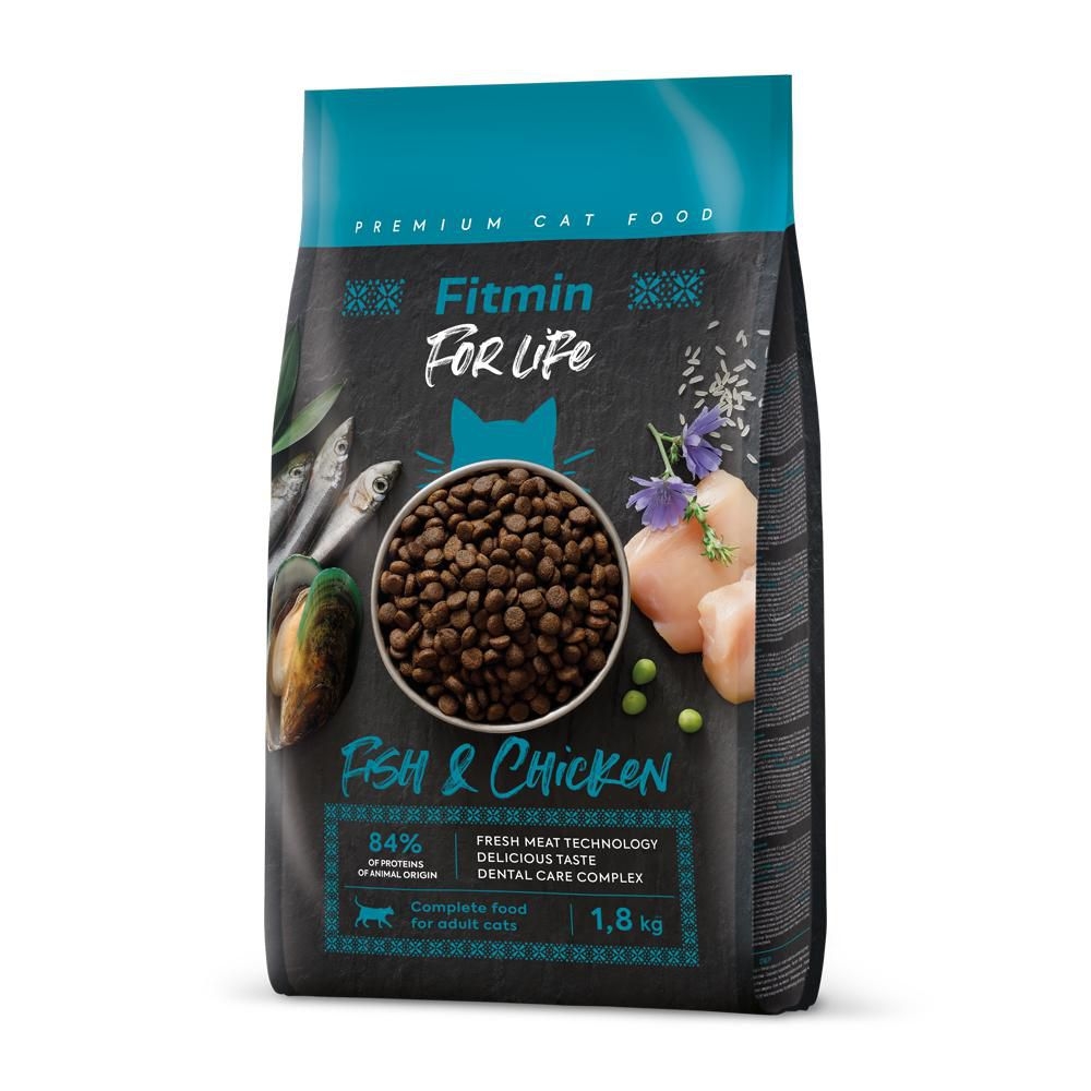 Svět zvířat - Fitmin For Life Fish And Chicken krmivo pro kočky 1,8 kg