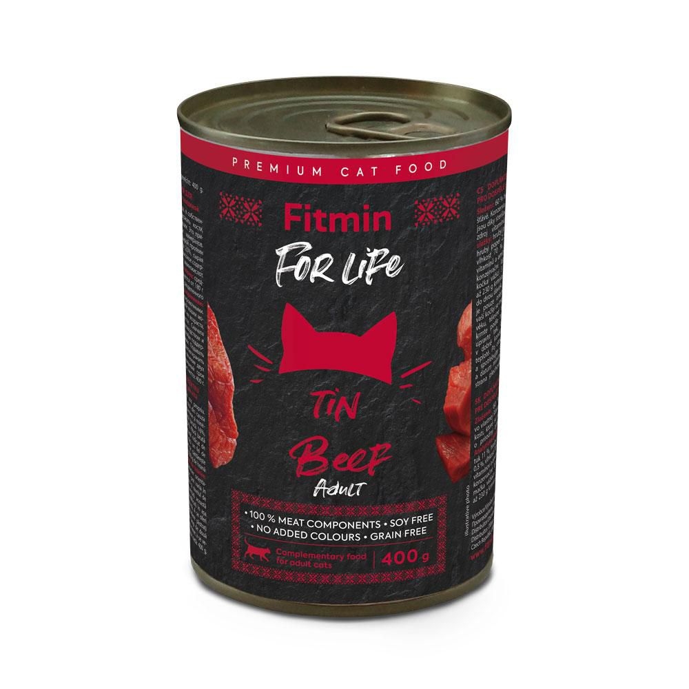 Svět zvířat - Fitmin For Life Konzerva pro dospělé kočky hovězí 400 g