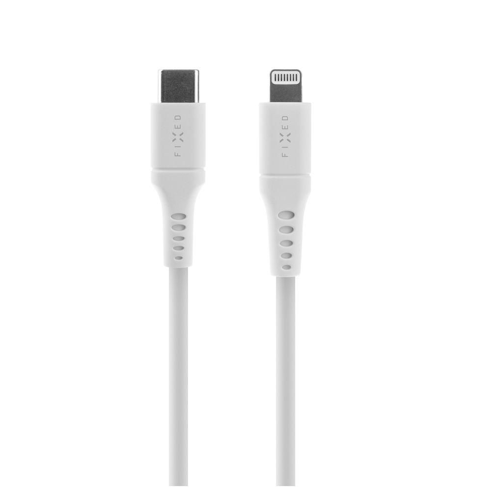 Elektro - Fixed Kabel s konektory USB-C/Lightning a podporou PD, 1.2m, MFI, bílý