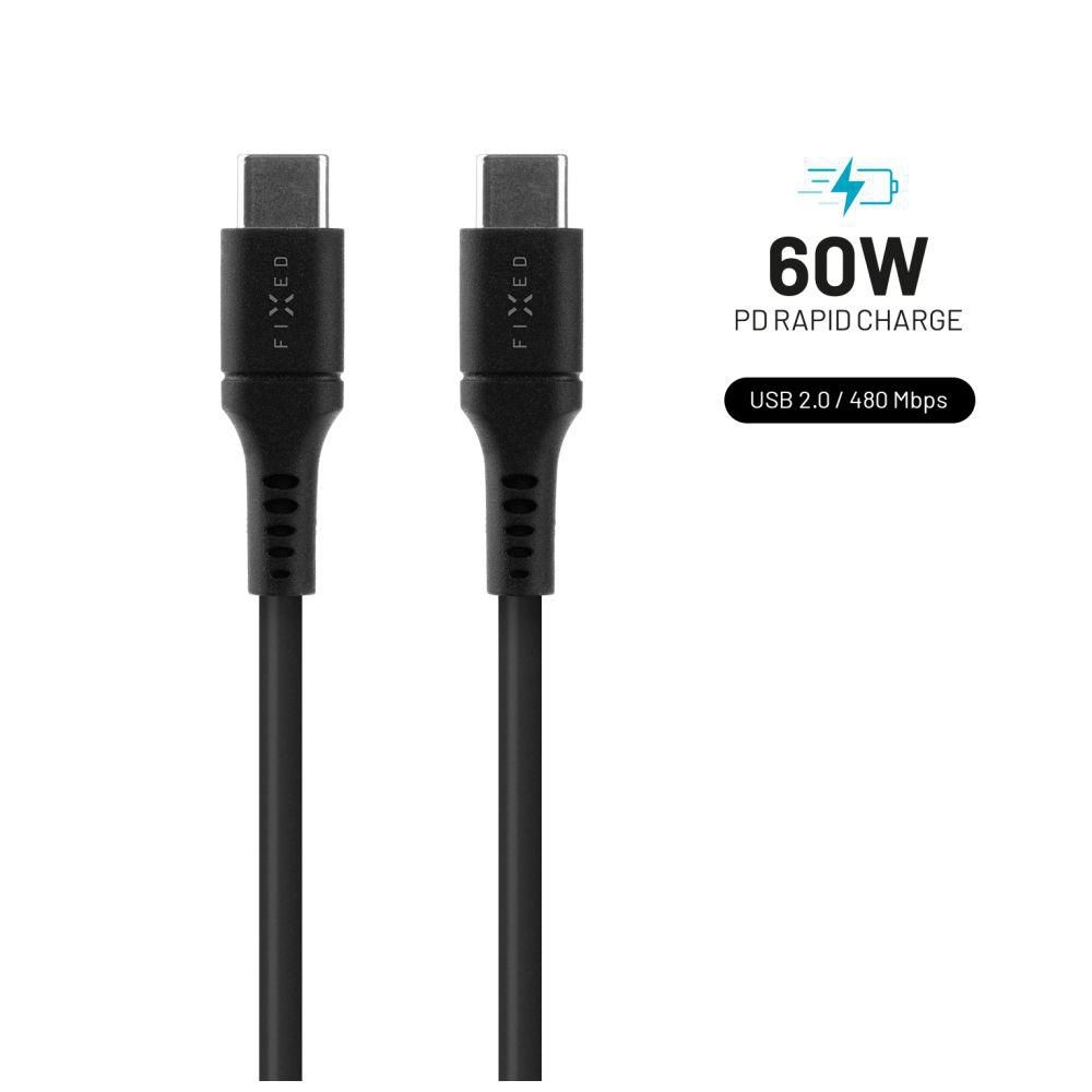 Elektro - FIXED KABEL S USB-C C 1.2M 60W ČERNÝ
