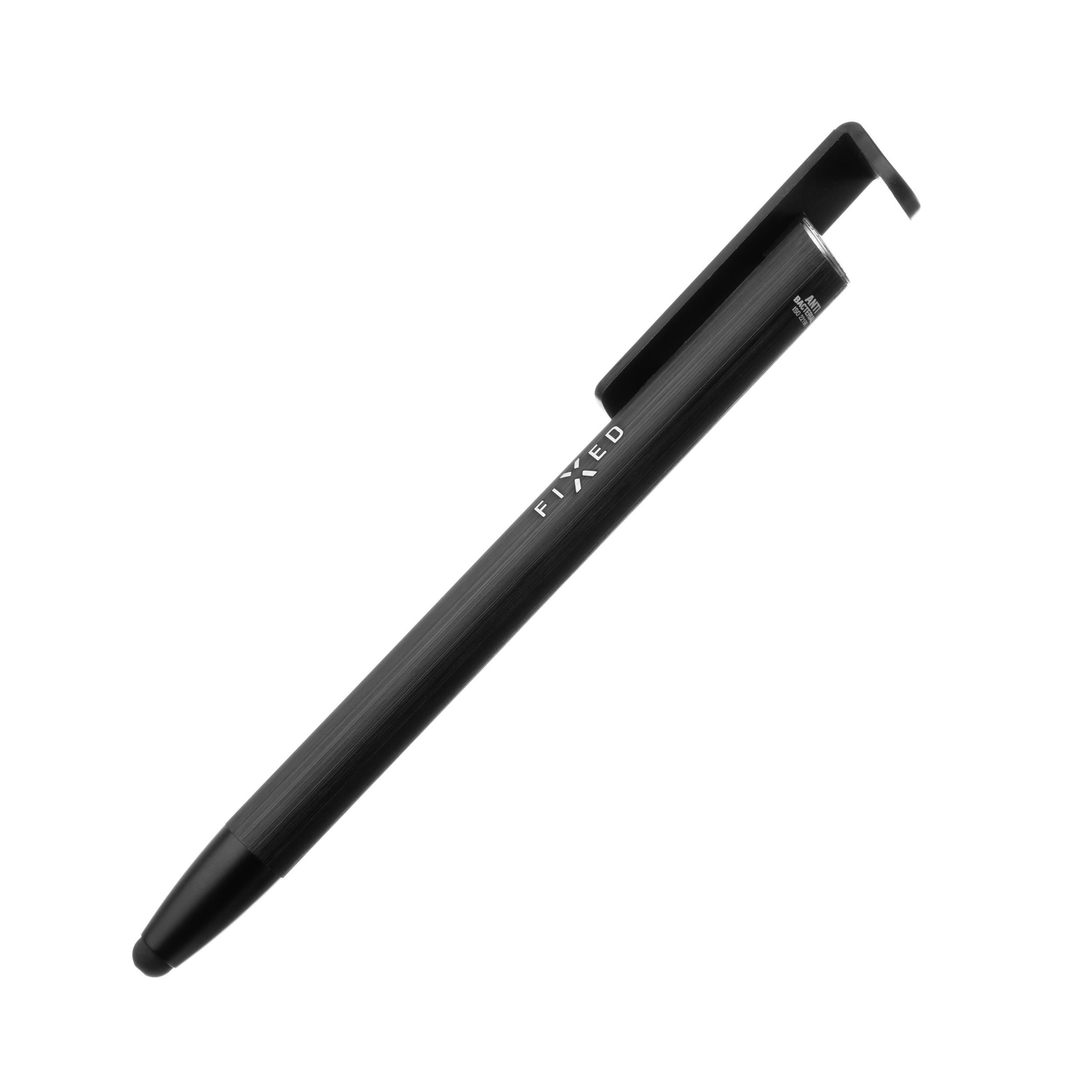Elektro - Fixed Propiska 3v1 se stylusem a stojánkem Pen antibakteriální povrch hliníkové tělo černá
