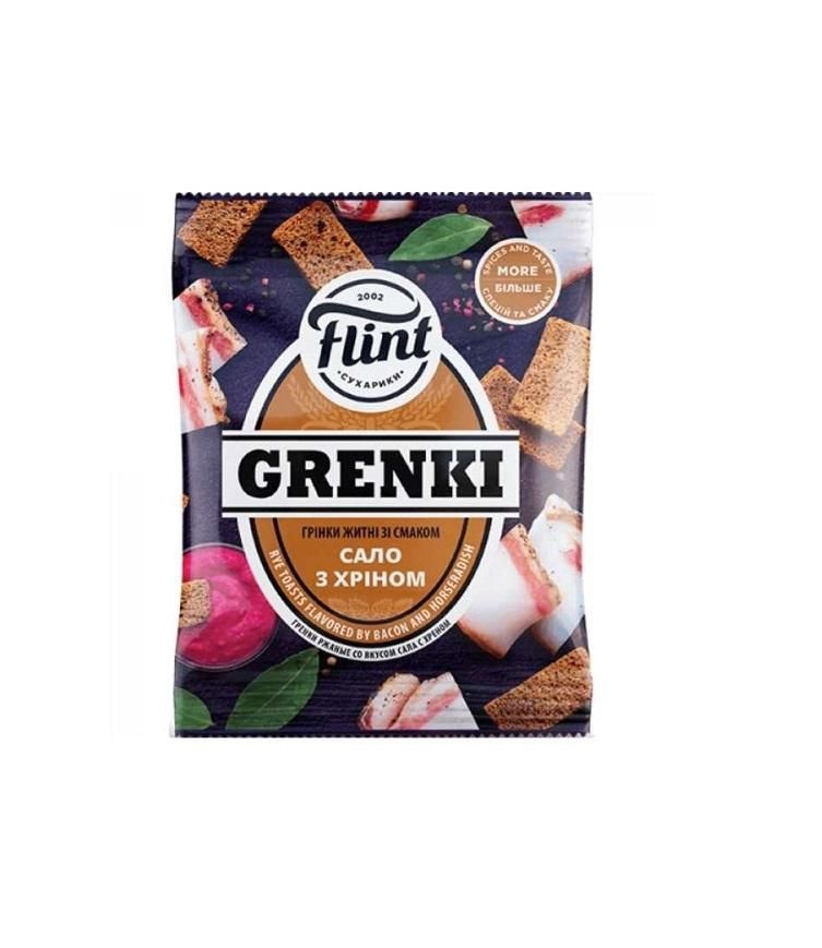 Trvanlivé potraviny - Flint Grenki Žitné krutony s příchutí špeku s křenem 70g