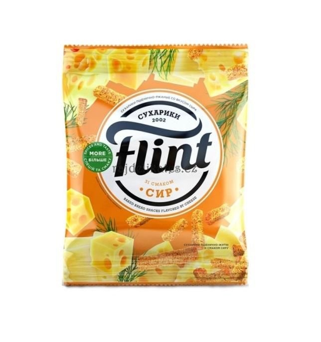 Trvanlivé potraviny - Flint Suchary pšenično-žitné s příchutí sýru 70g