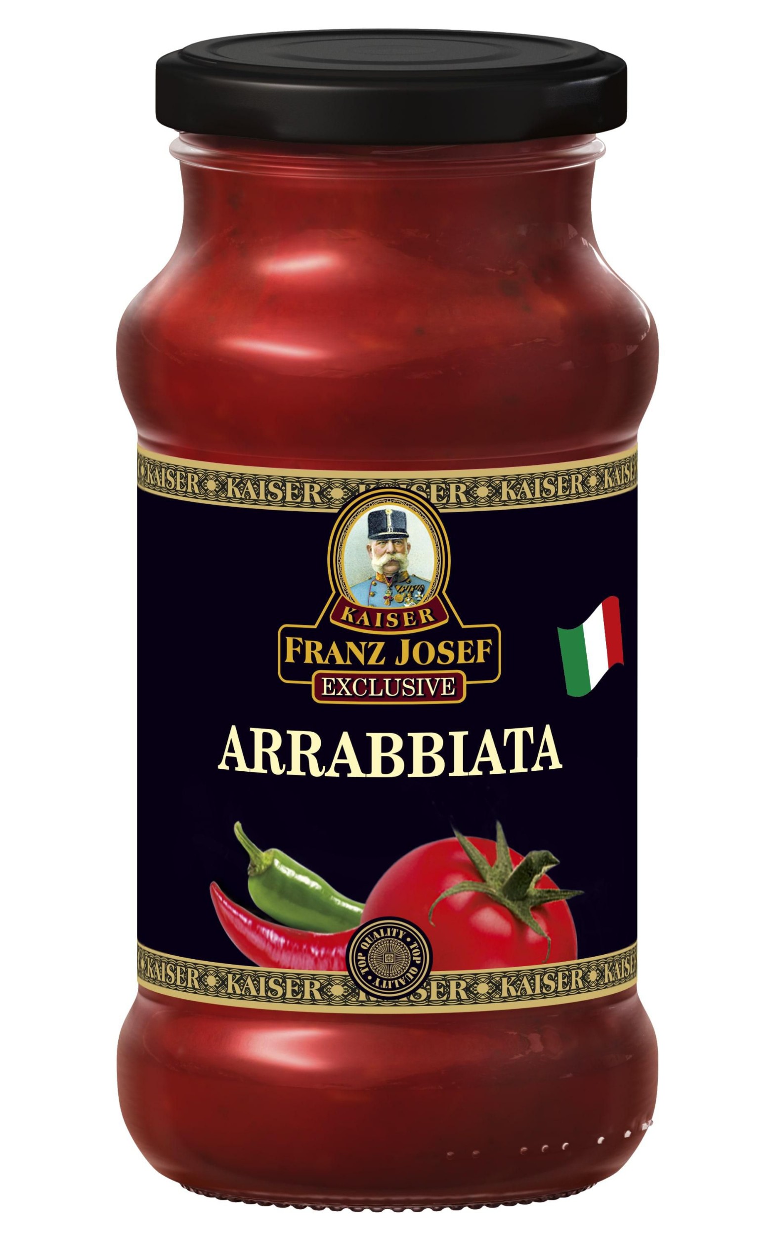 Trvanlivé potraviny - Franz Josef Kaiser Exclusive Arrabbiata rajčatová omáčka s chilli 350 g