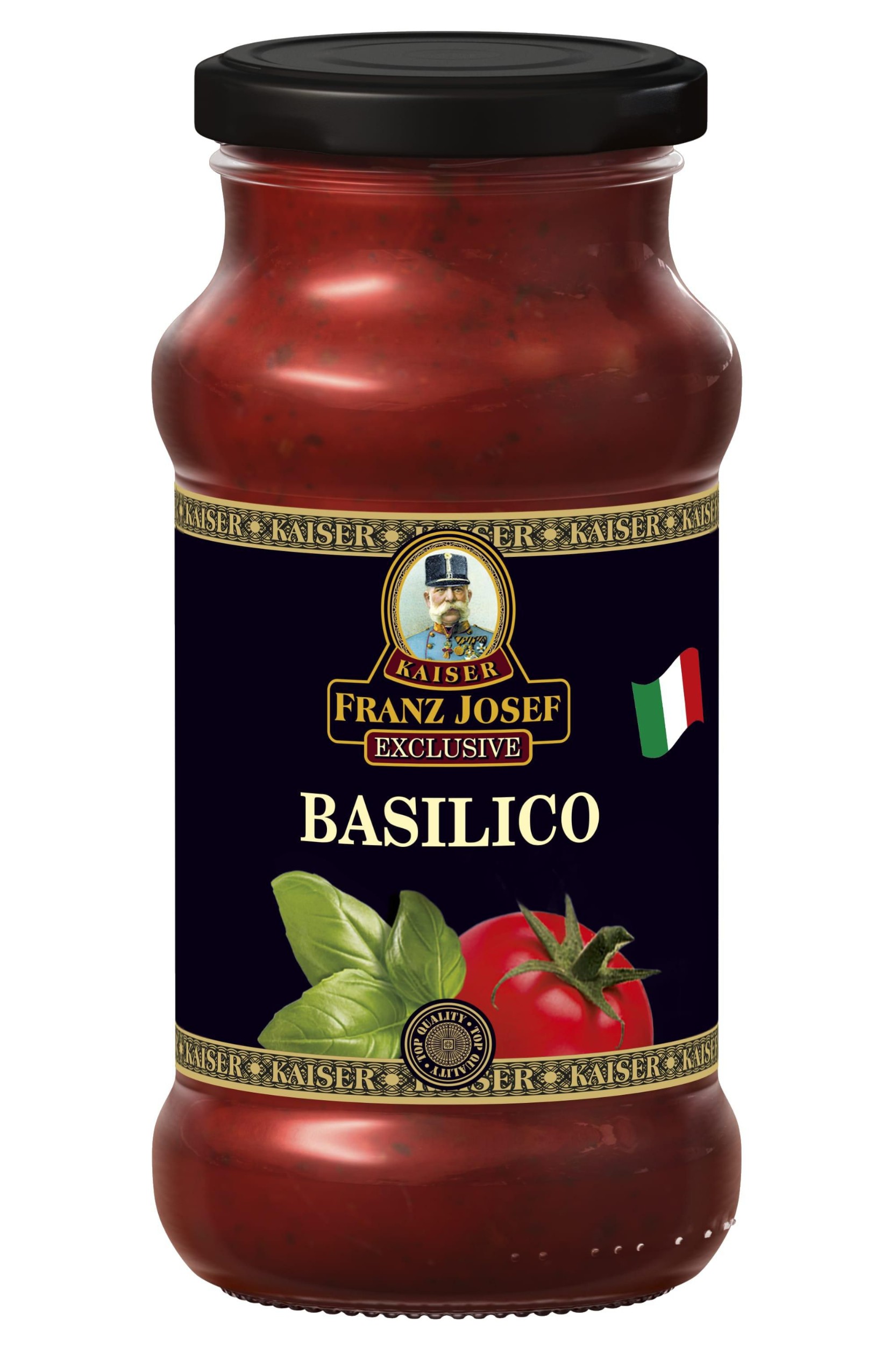 Trvanlivé potraviny - Franz Josef Kaiser Exclusive Basilico rajčatová omáčka s bazalkou 350 g