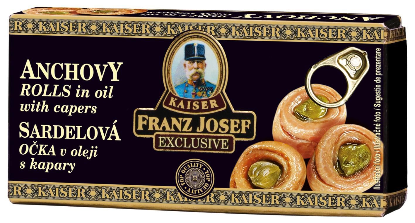 Trvanlivé potraviny - Franz Josef Kaiser Exclusive Sardelová očka v oleji s kapary 45 g