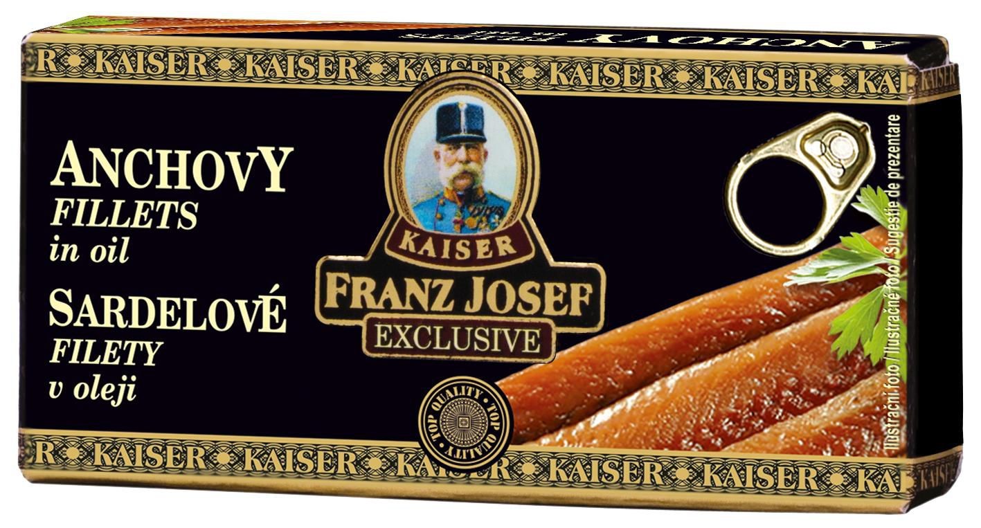 Trvanlivé potraviny - Franz Josef Kaiser Exclusive Sardelové filety v oleji 45 g
