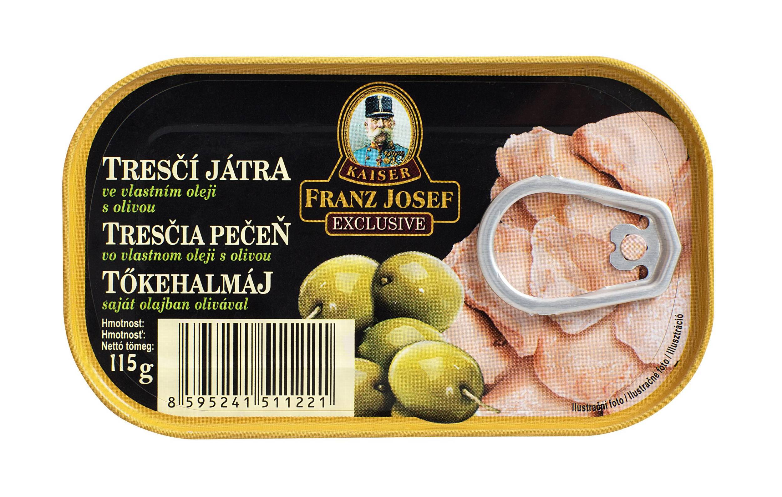 Franz Josef Kaiser Exclusive Tresčí játra ve vlastním oleji s olivou 115 g-0