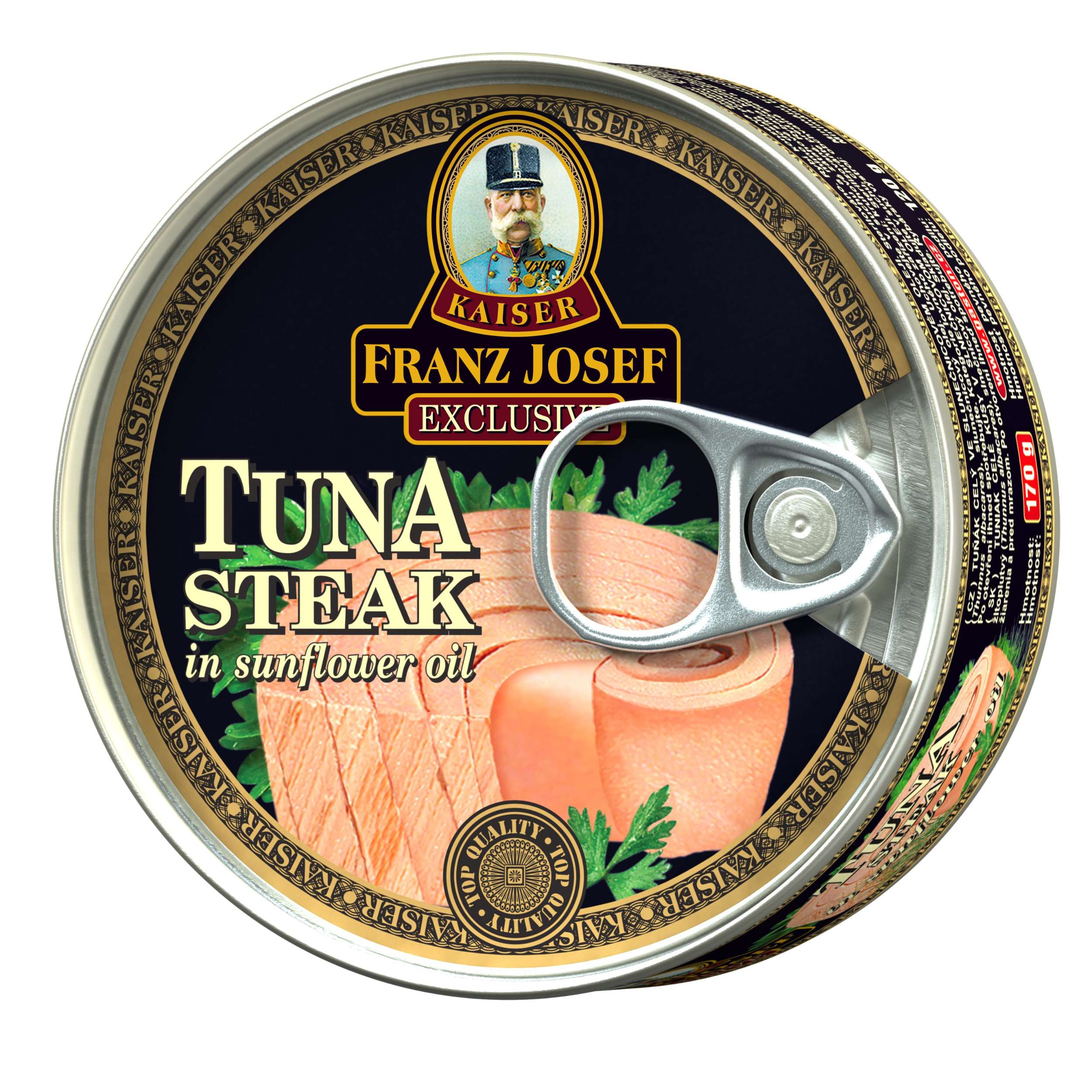 Trvanlivé potraviny - Franz Josef Kaiser Exclusive Tuňák celý ve slunečnicovém oleji 170g