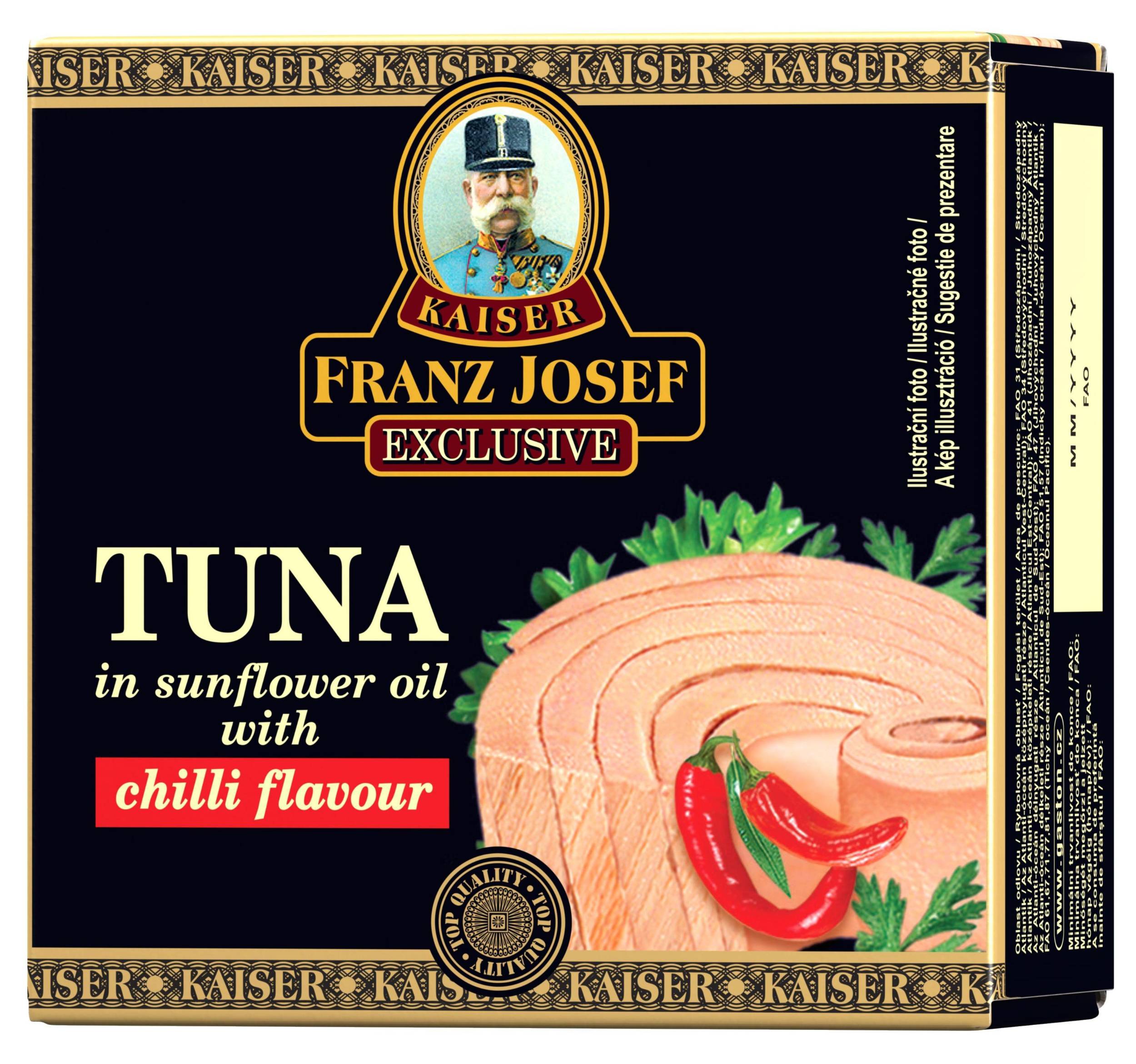 Trvanlivé potraviny - Franz Josef Kaiser Exclusive Tuňák v pikantním oleji 80 g