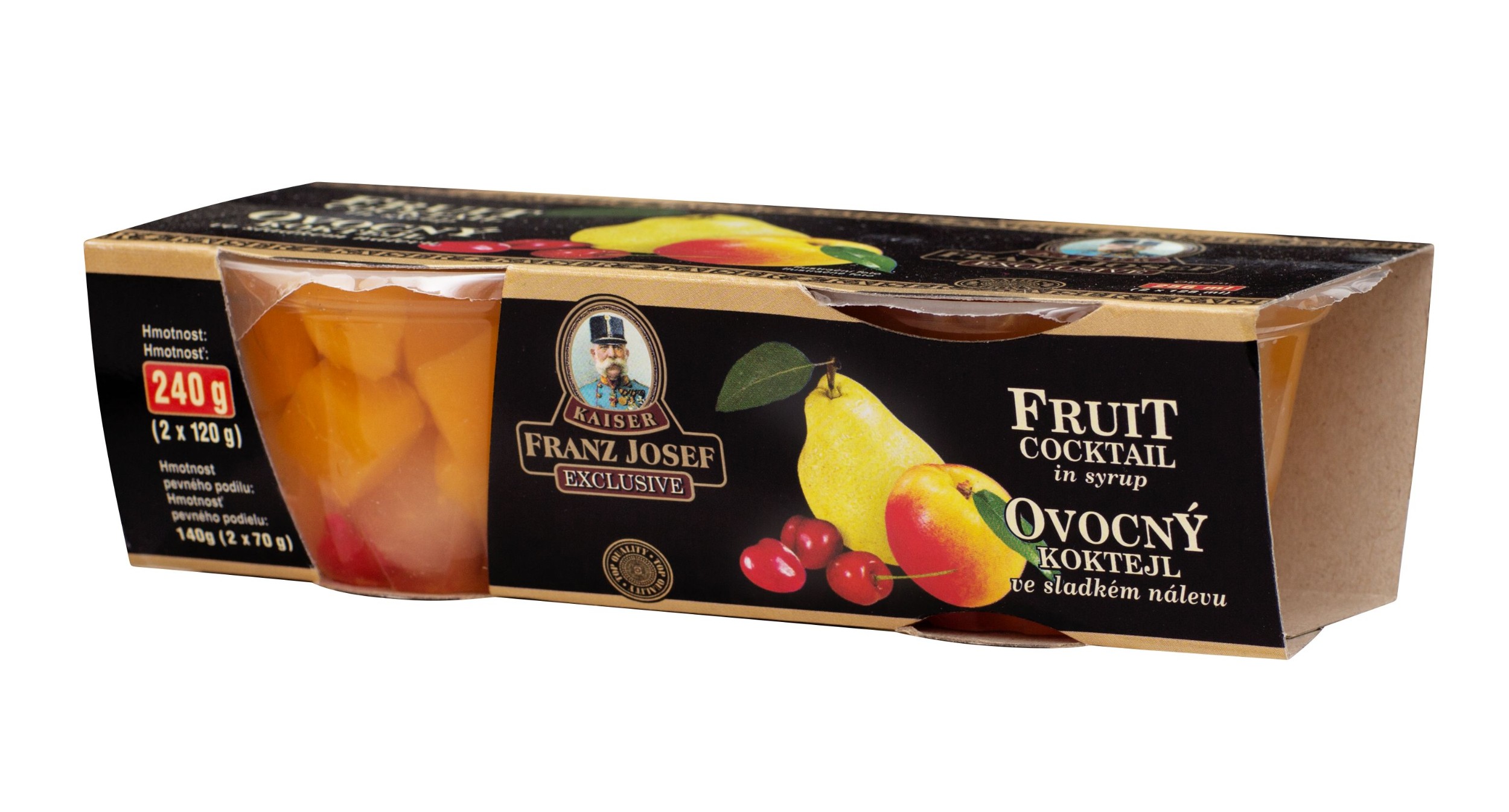 Trvanlivé potraviny - Franz Josef Kaiser Ovocný koktejl ve sladkém nálevu 2x120g