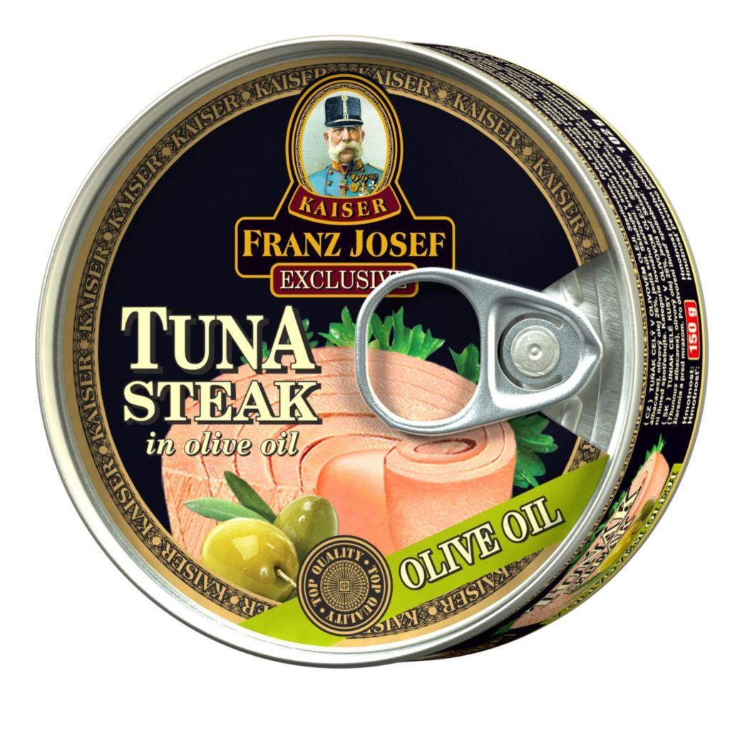 Trvanlivé potraviny - Franz Josef Kaiser Tuňák celý v olivovém oleji 150g