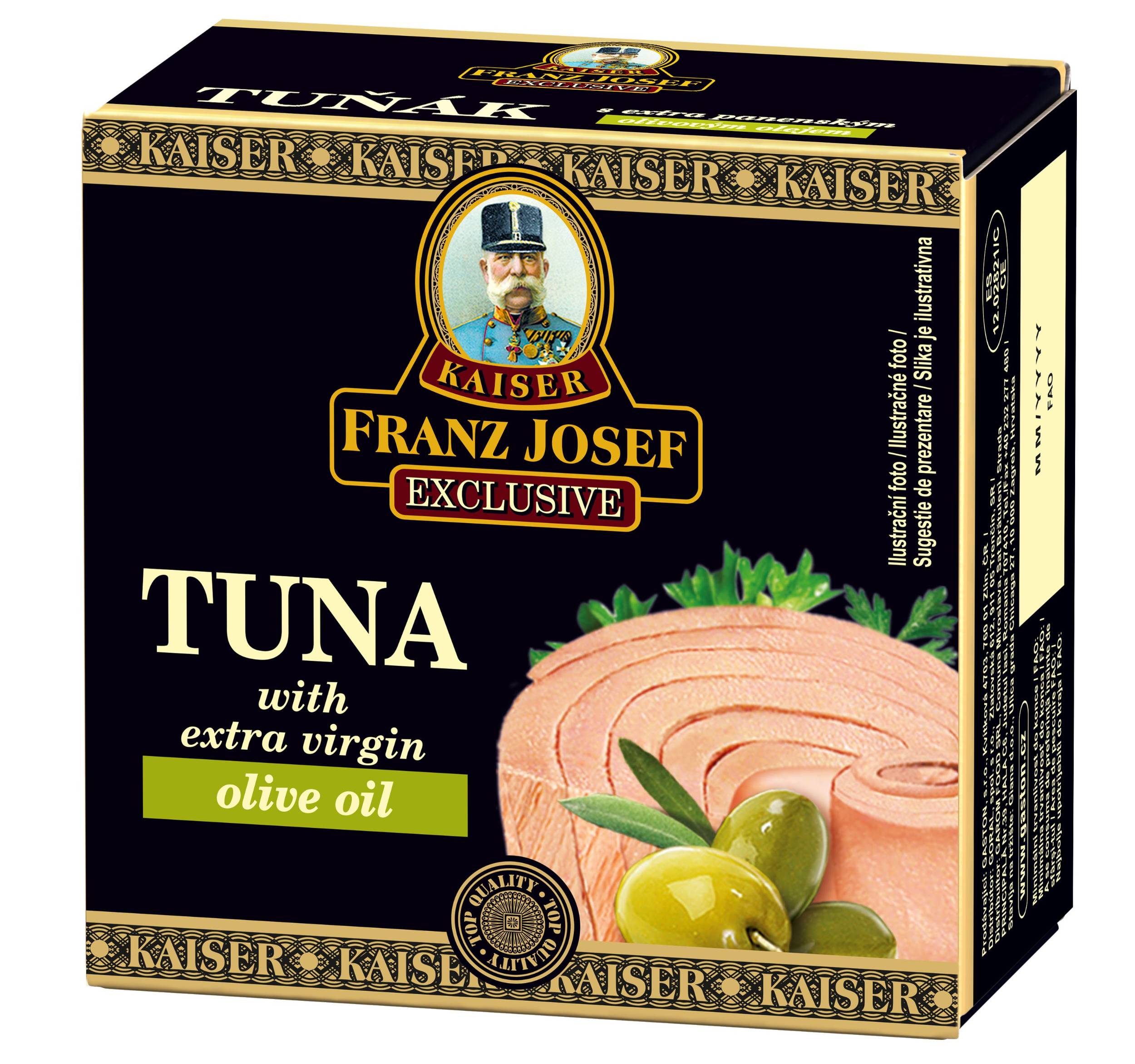 Trvanlivé potraviny - Franz Josef Kaiser Tuňák s extra panenským olivovým olejemi 60g