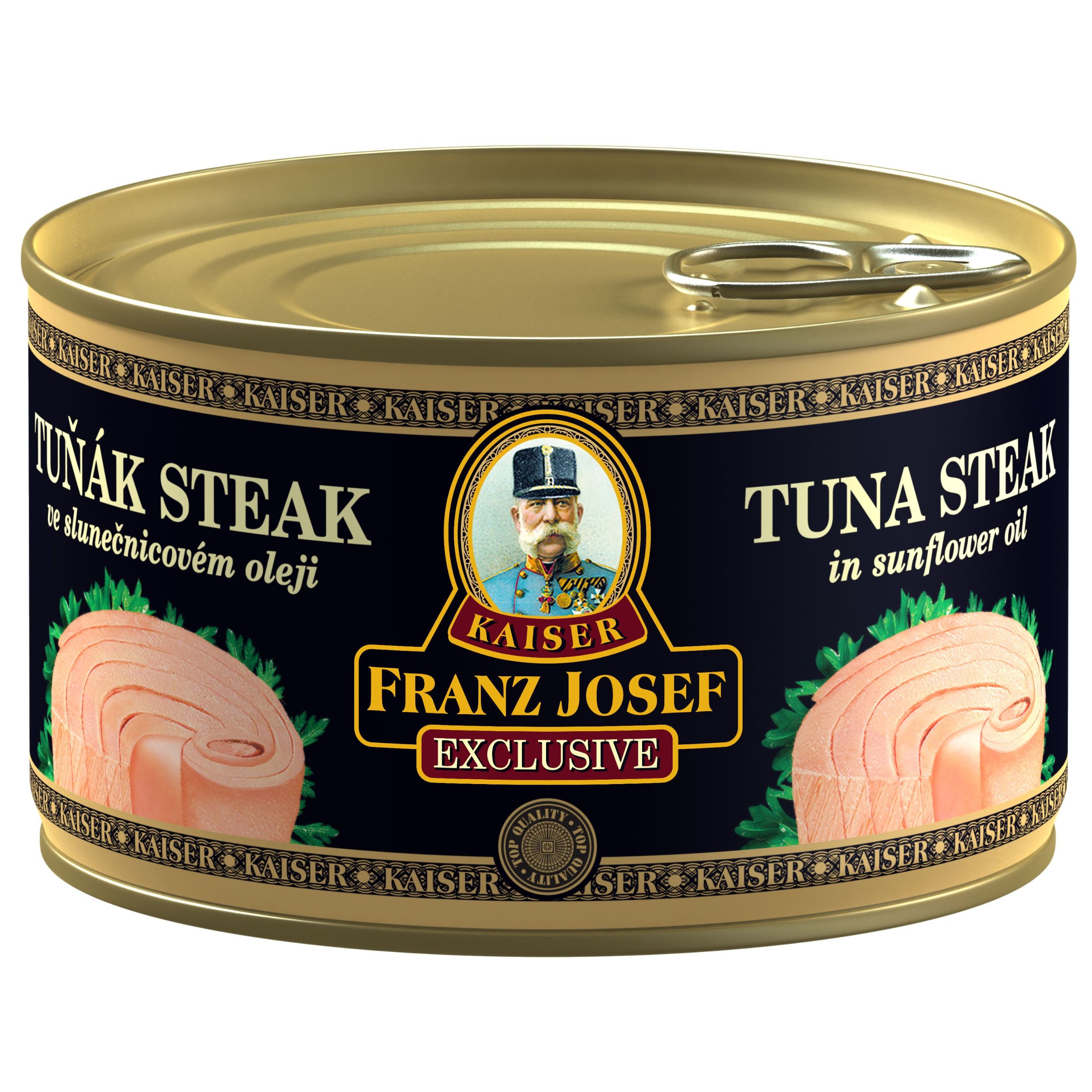 Trvanlivé potraviny - Franz Josef Kaiser Tuňák steak ve slunečnicovém oleji 385 g