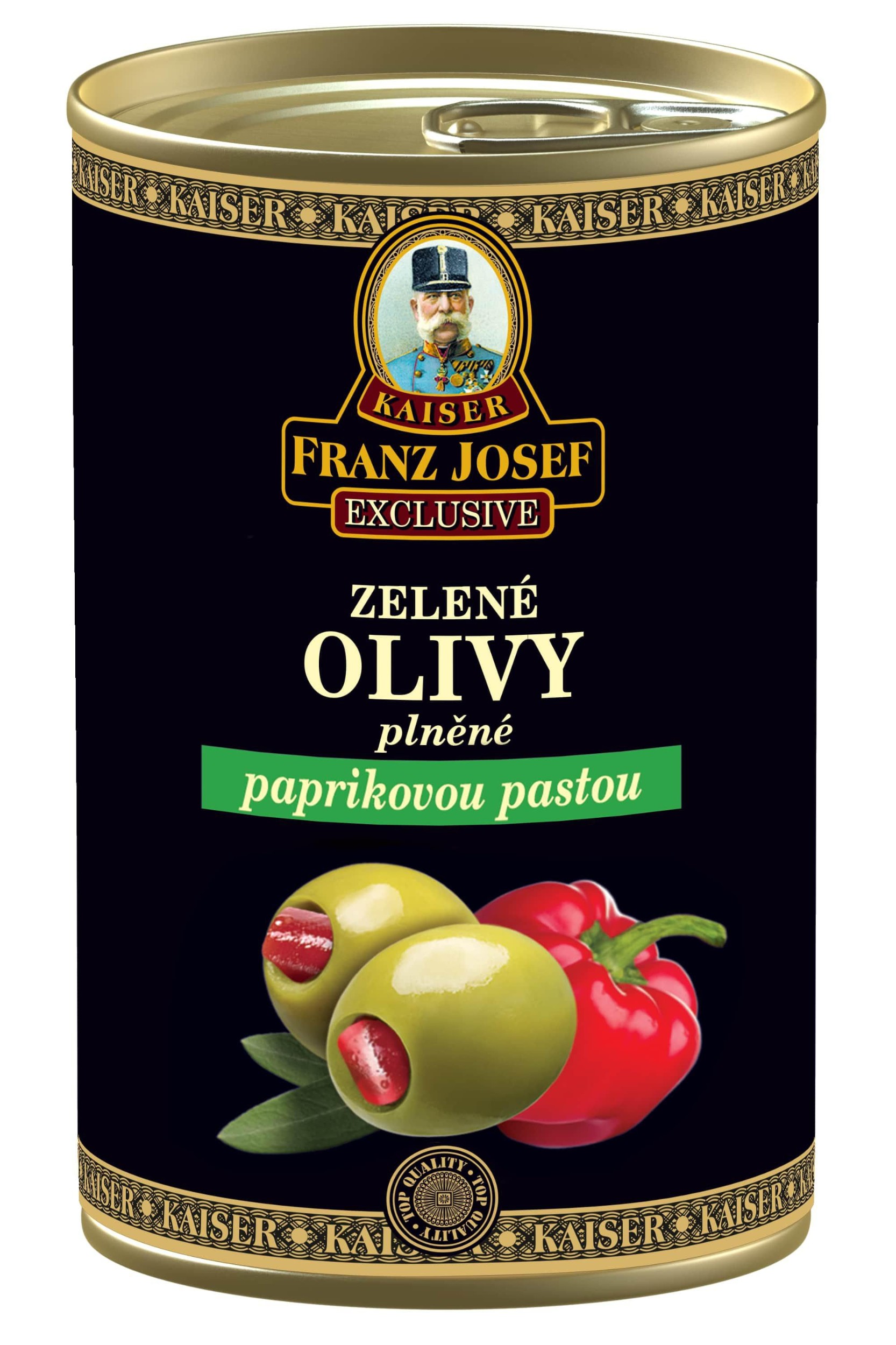 Trvanlivé potraviny - Franz Josef Kaiser Zelené olivy plněné paprikovou pastou 300 g