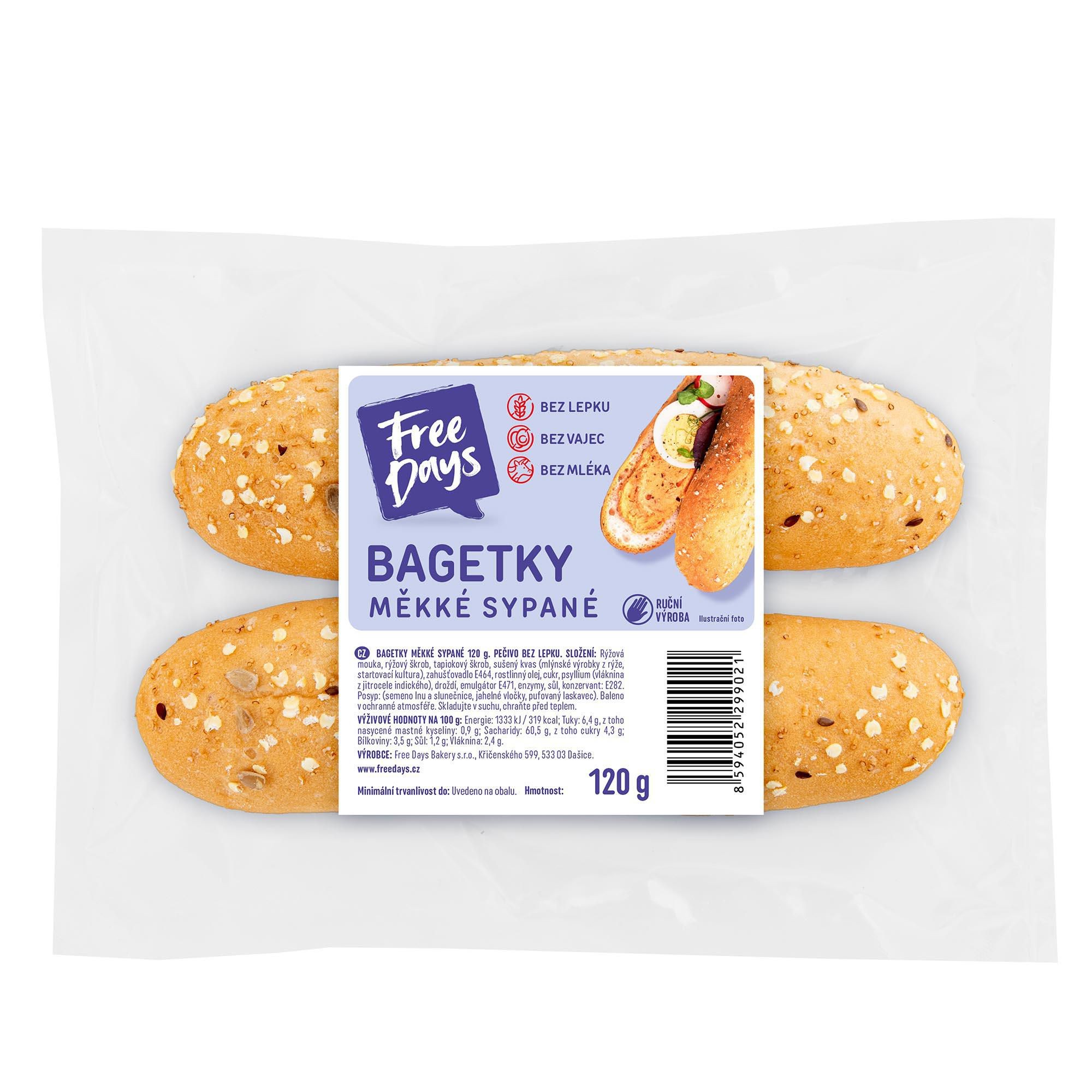 Zdravý svět - Free Days Bagetky měkké sypané bez lepku 2x60g