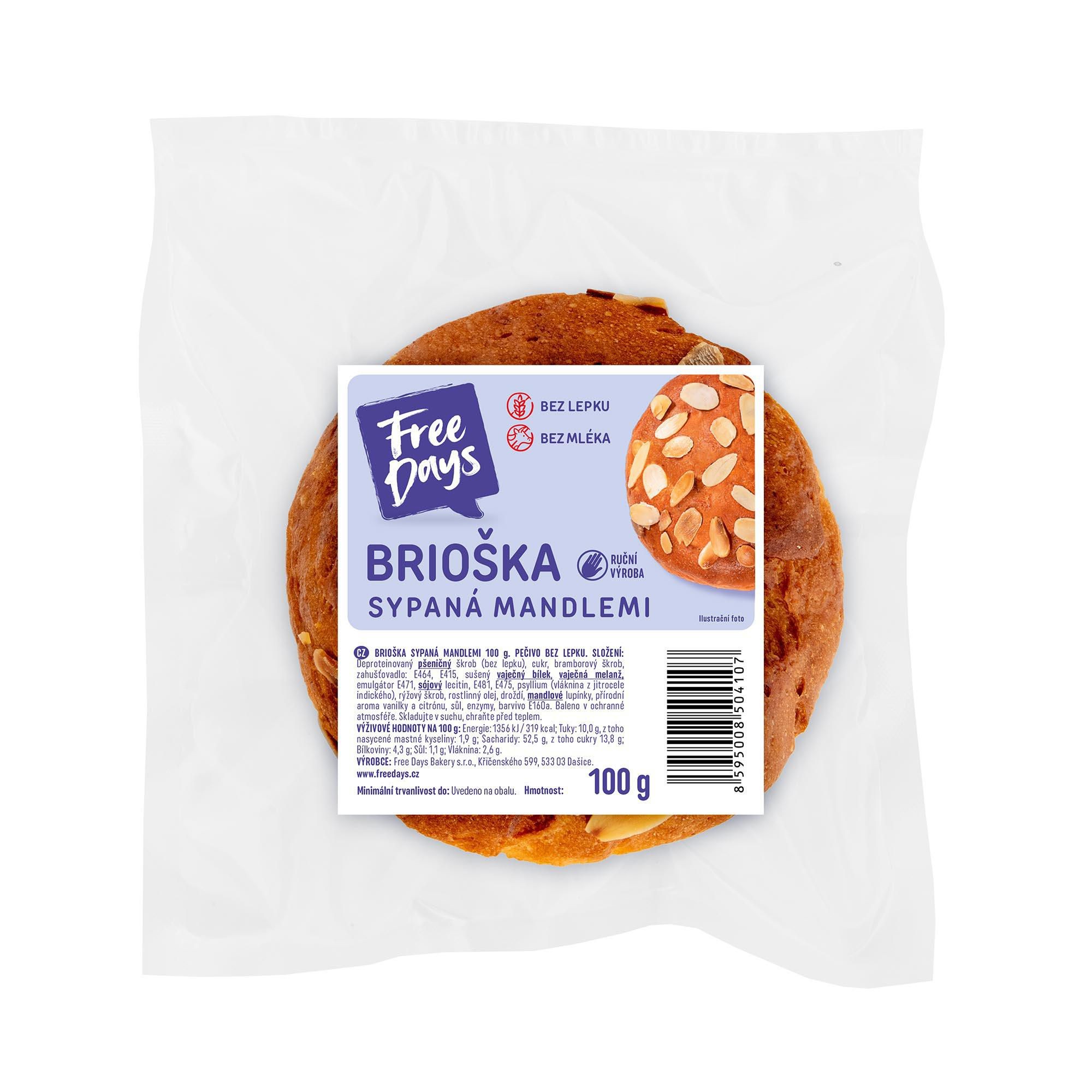 Zdravý svět - Free Days Brioška sypaná mandlemi 100g