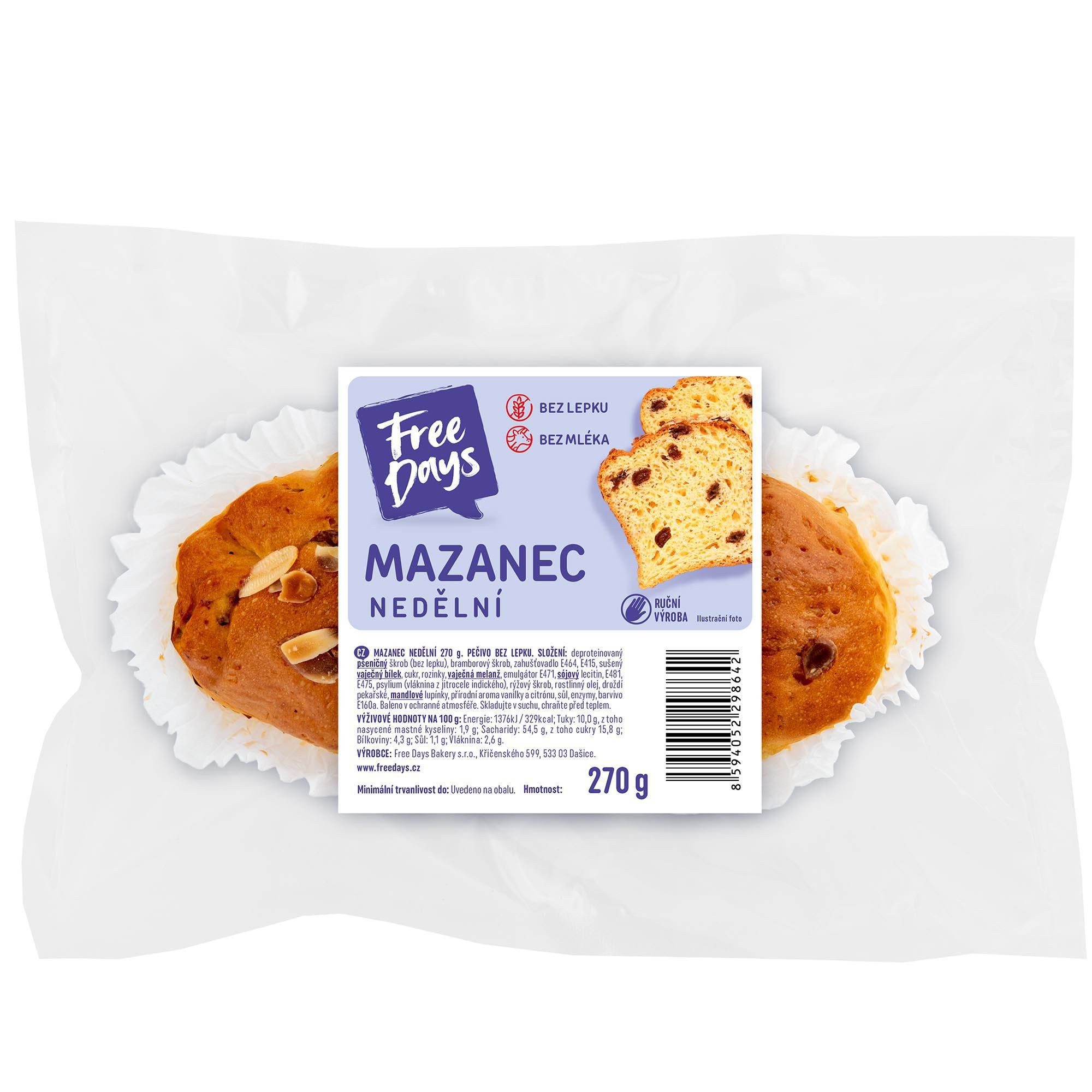 Pekárna a cukrárna - Free Days Nedělní mazanec bezlepkový 270g