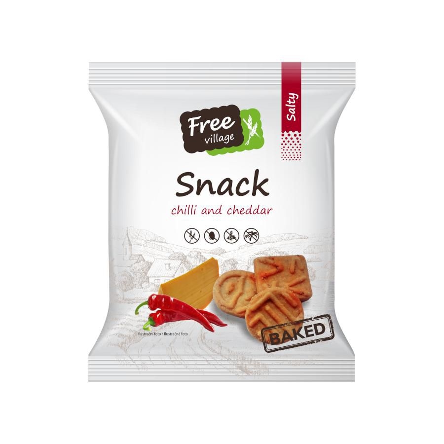Zdravý svět - Free Village Slaný snack chilli a čedar 100 g