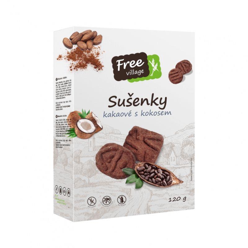 Zdravý svět - Free Village Sušenky kakaové s kokosem bez lepku 120 g