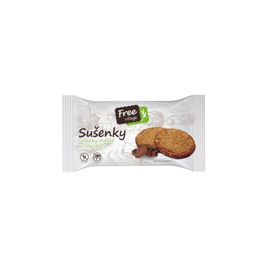 Zdravý svět - Free Village Sušenky ovesné s čokoládou bez lepku 50 g