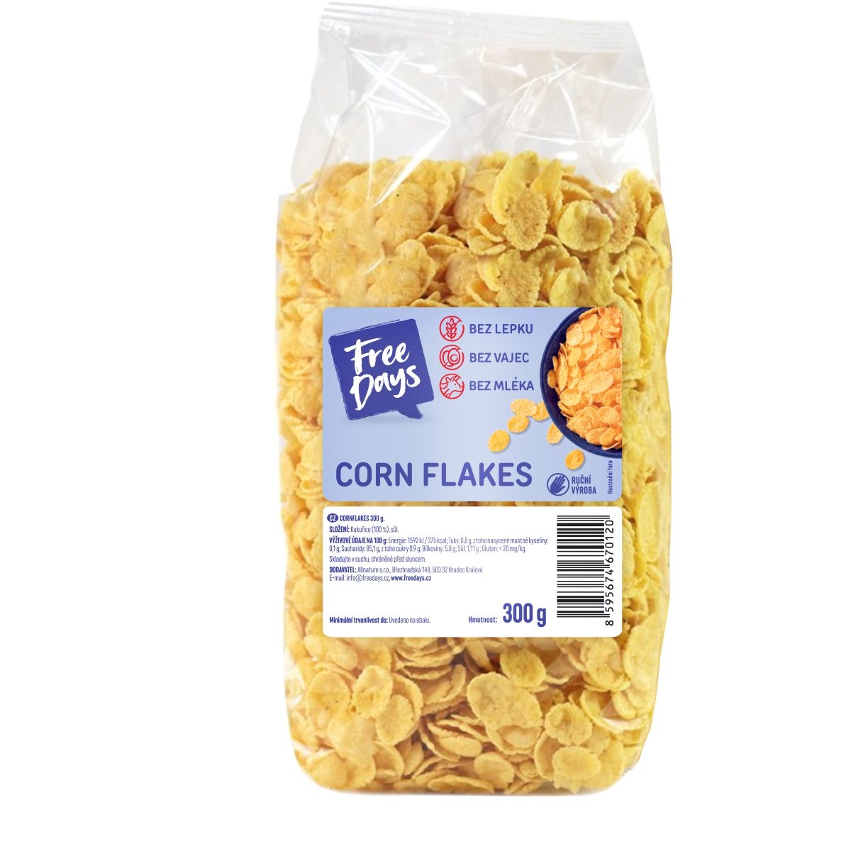 Trvanlivé potraviny - Freedays Corn flakes 300 g