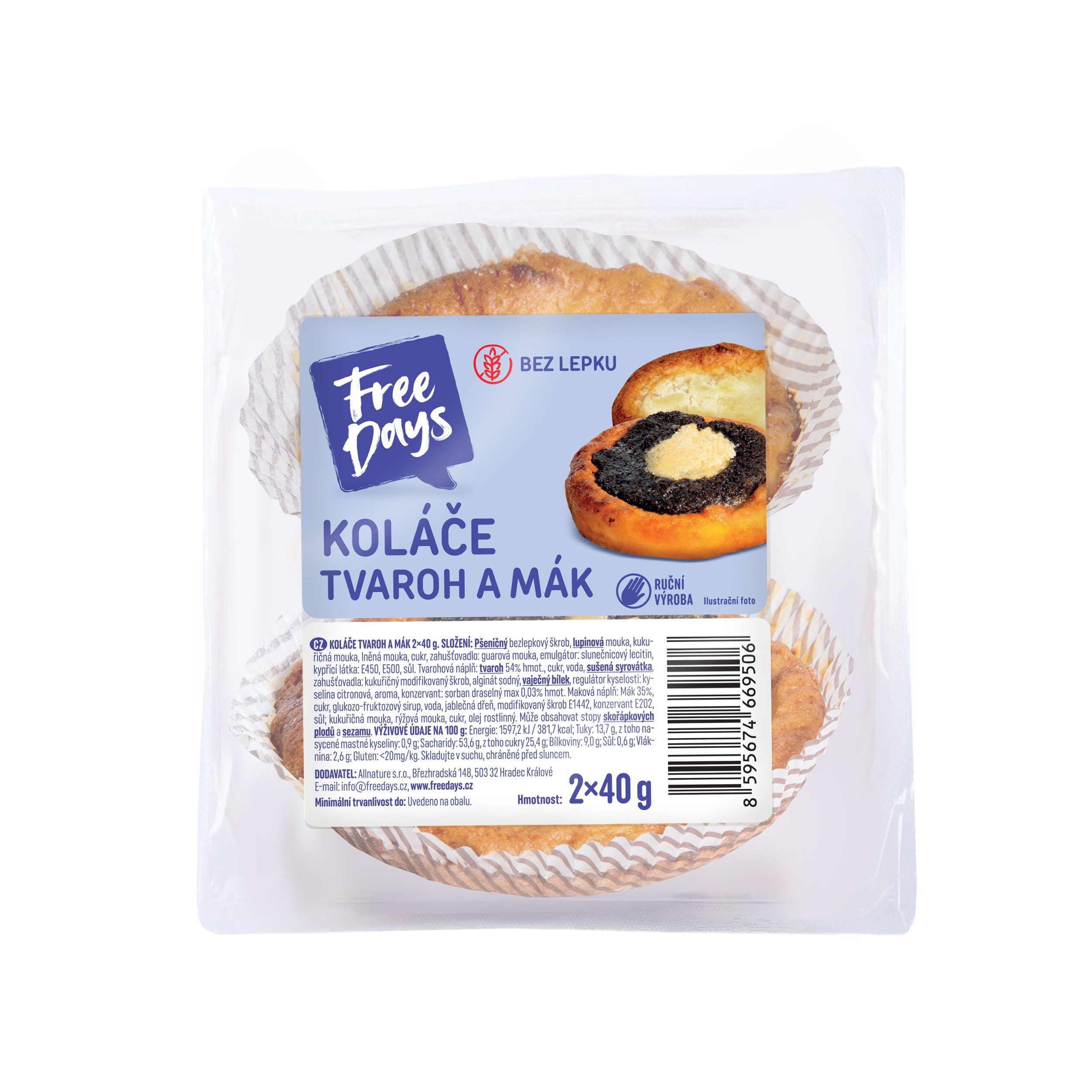 Zdravý svět - FreeDays Koláče tvaroh a mák 2x40g