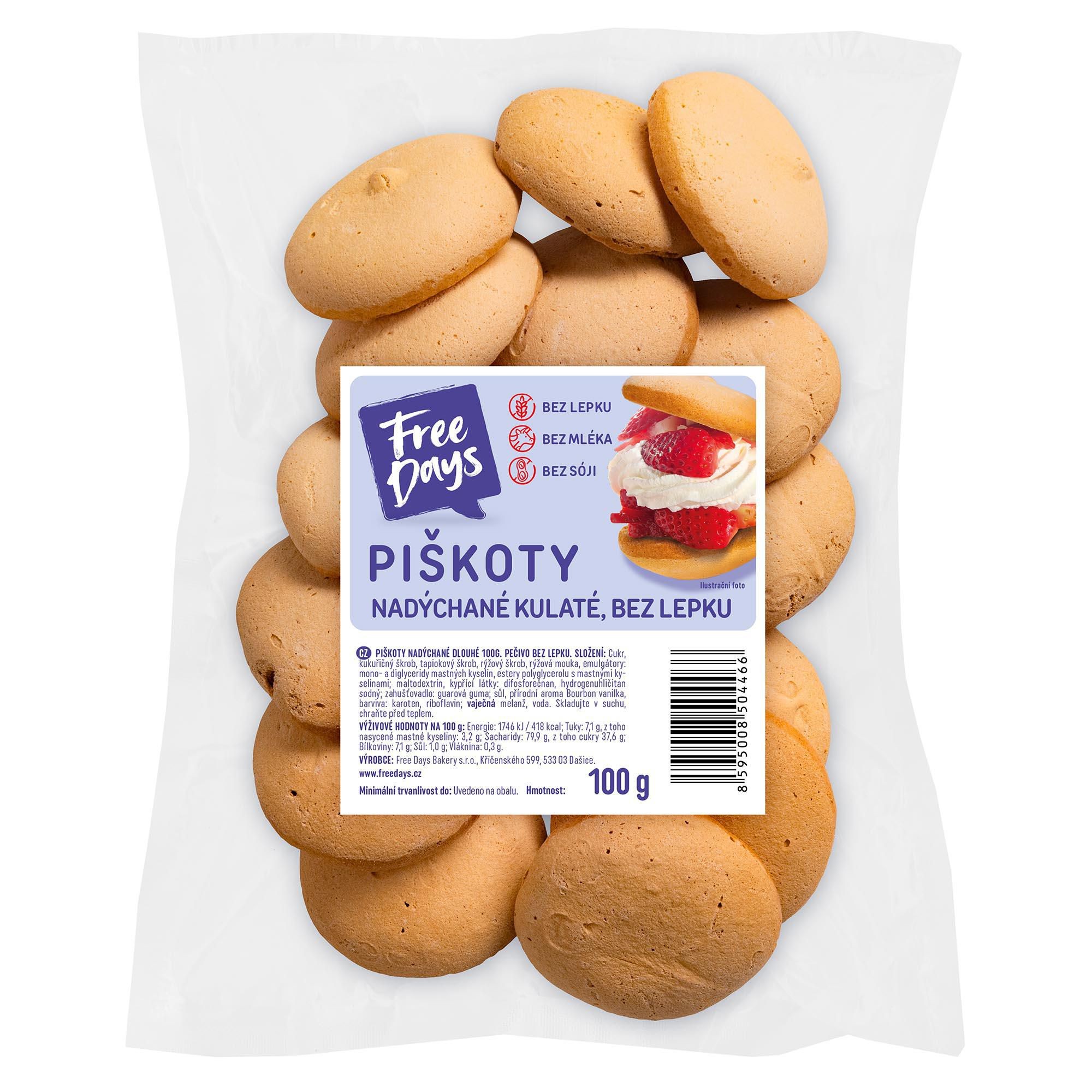 Zdravý svět - FreeDays Piškoty nadýchané kulaté bez lepku 100g