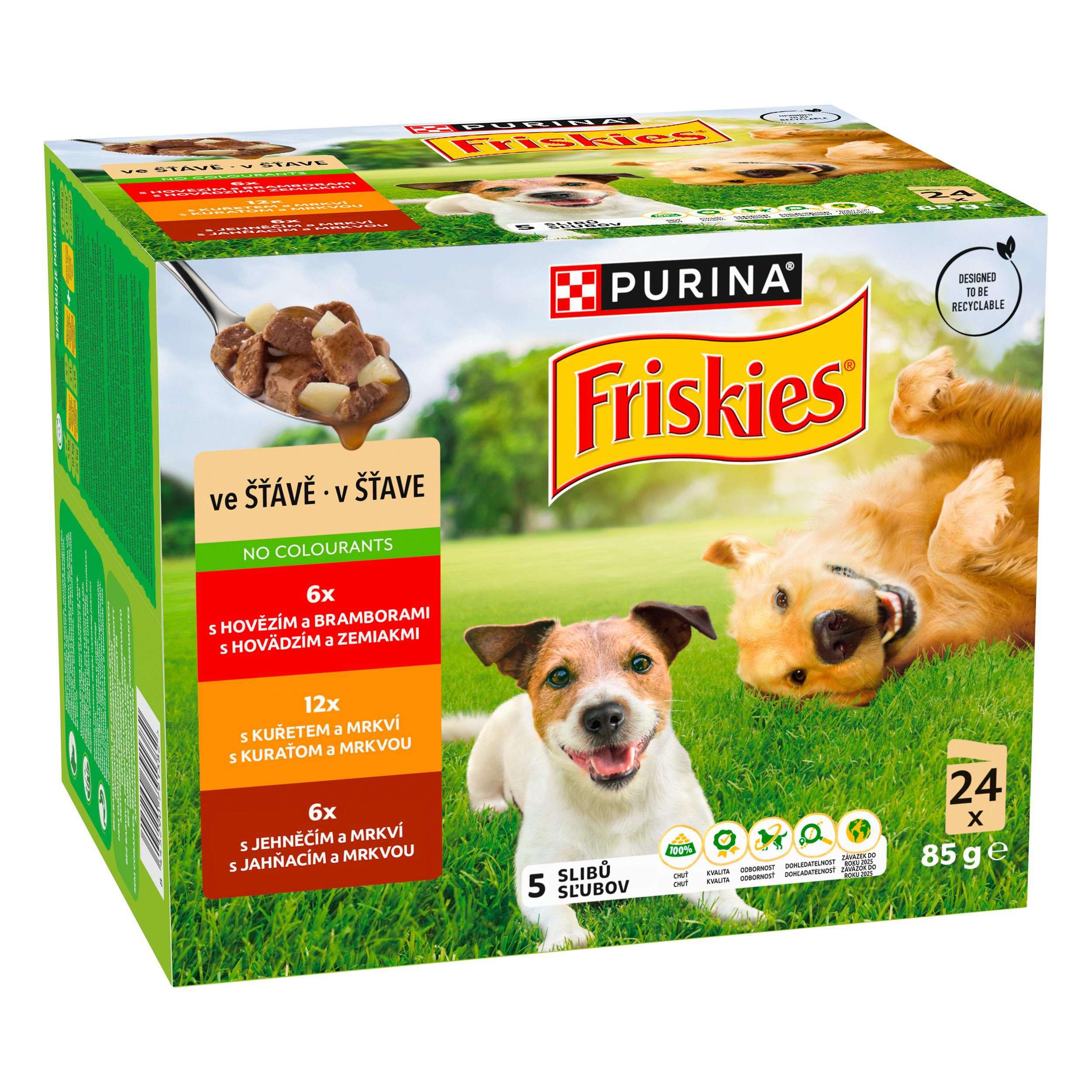Svět zvířat - Friskies Adult multipack 24x85g hovězí/kuře/jehněčí ve šťávě