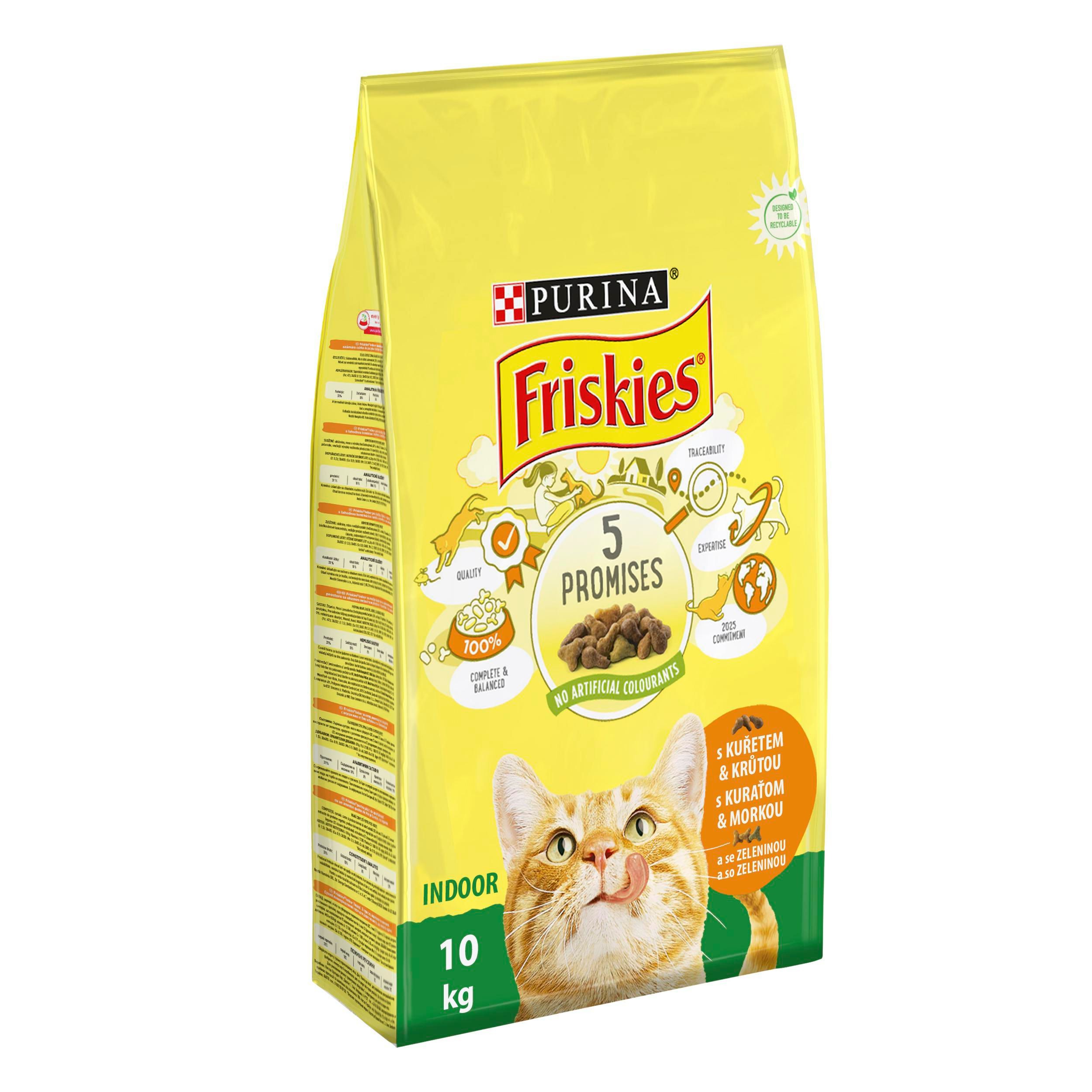 Svět zvířat - Friskies Indoor granule s kuřetem a zeleninou pro kočky 10kg
