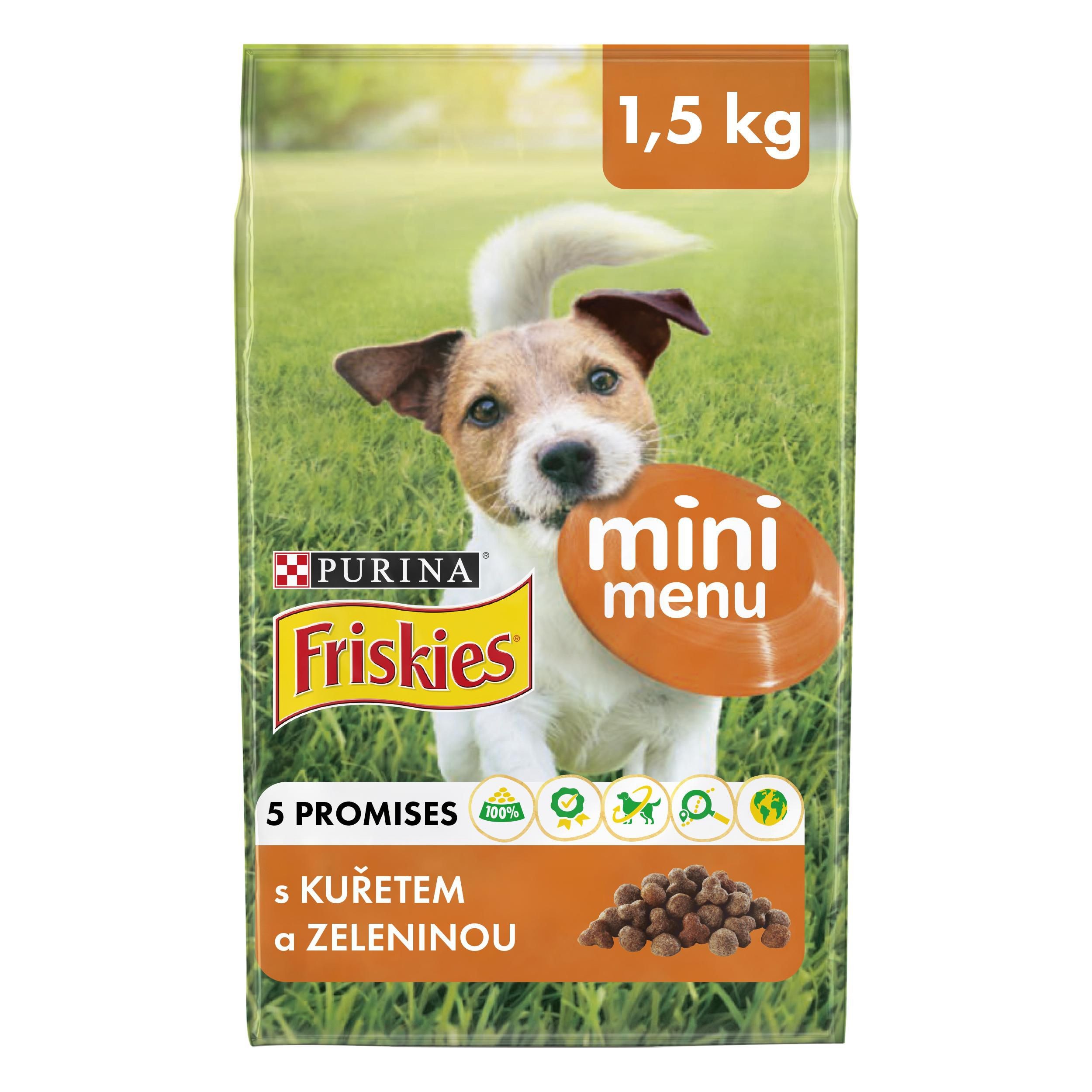 Svět zvířat - Friskies Pro malé dospělé psy Mini Menu s kuřetem a zeleninou 1,5 kg