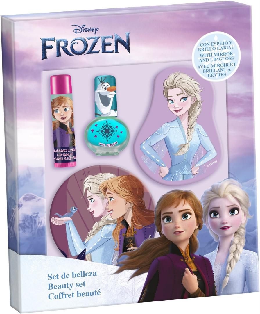 Drogerie a kosmetika - Frozen dárkový set zrcátko, balzám na rty, lak na nehty, lesk na rty