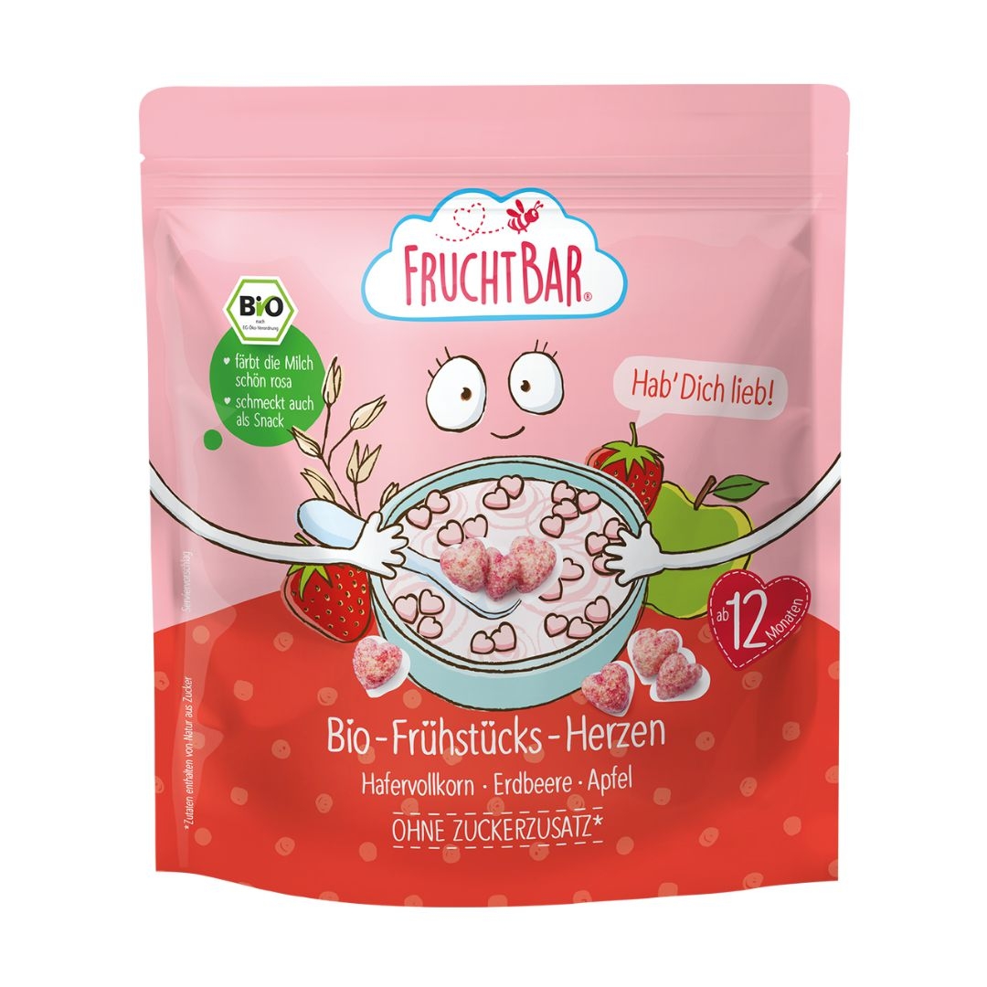 Zdravý svět - FruchtBar BIO Cereálie srdíčka s jahodami a jablkem 125g