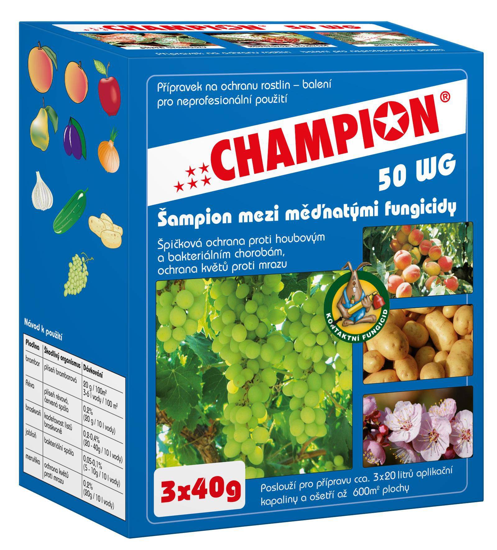 Domácnost a Zahrada - Fungicid Champion 50WG 3x40g