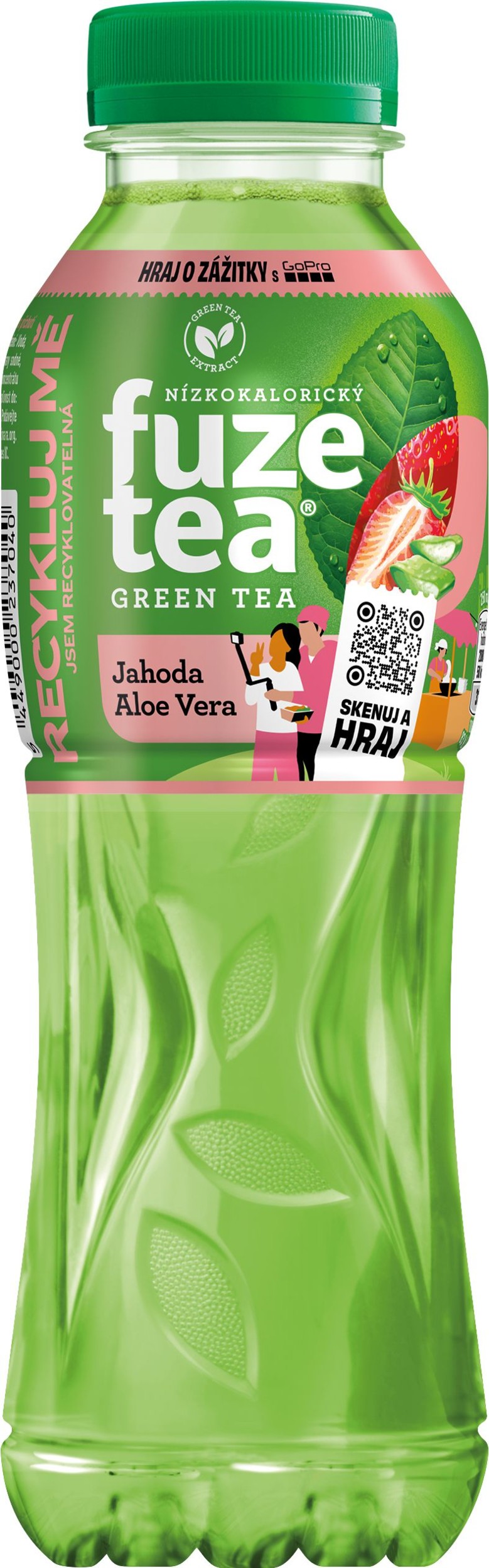 Nápoje - Fuzetea Strawberry Aloe Stevia Green Ice Tea 0,5 l