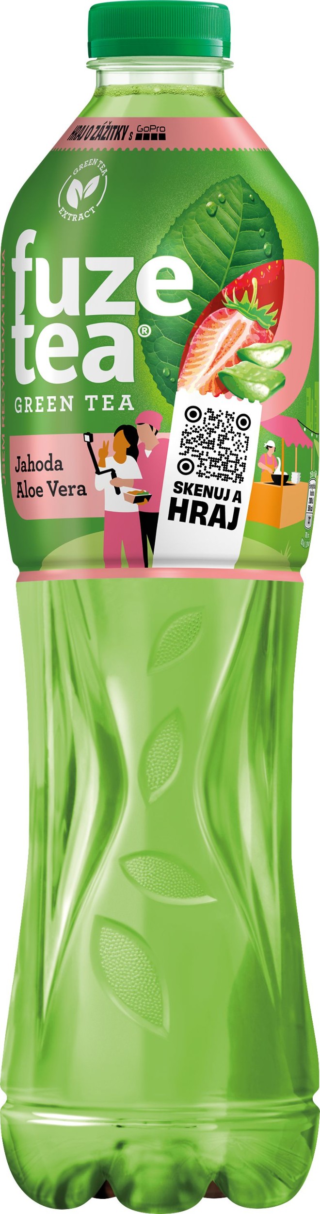 Nápoje - Fuzetea Strawberry Aloe Stevia Green Ice Tea 1,5 l