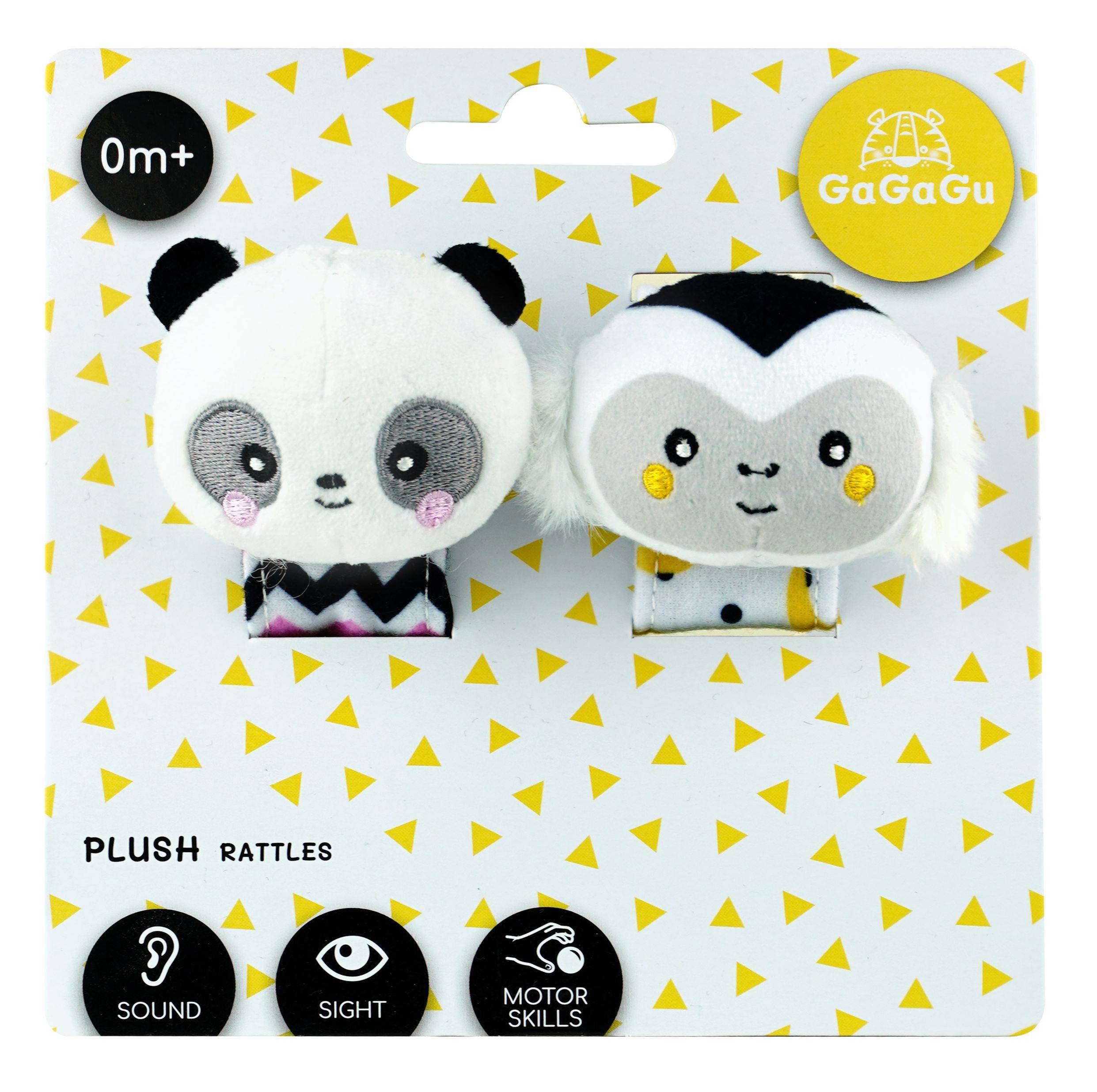 Svět dětí - GaGaGu Plyšové chrastítko na ruku Opice, Panda