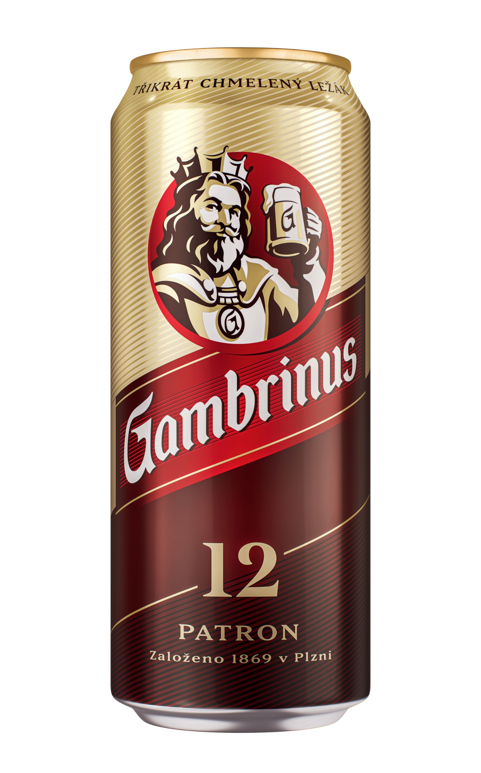 Nápoje - Gambrinus plná 12° plechovka pivo 0,5 l