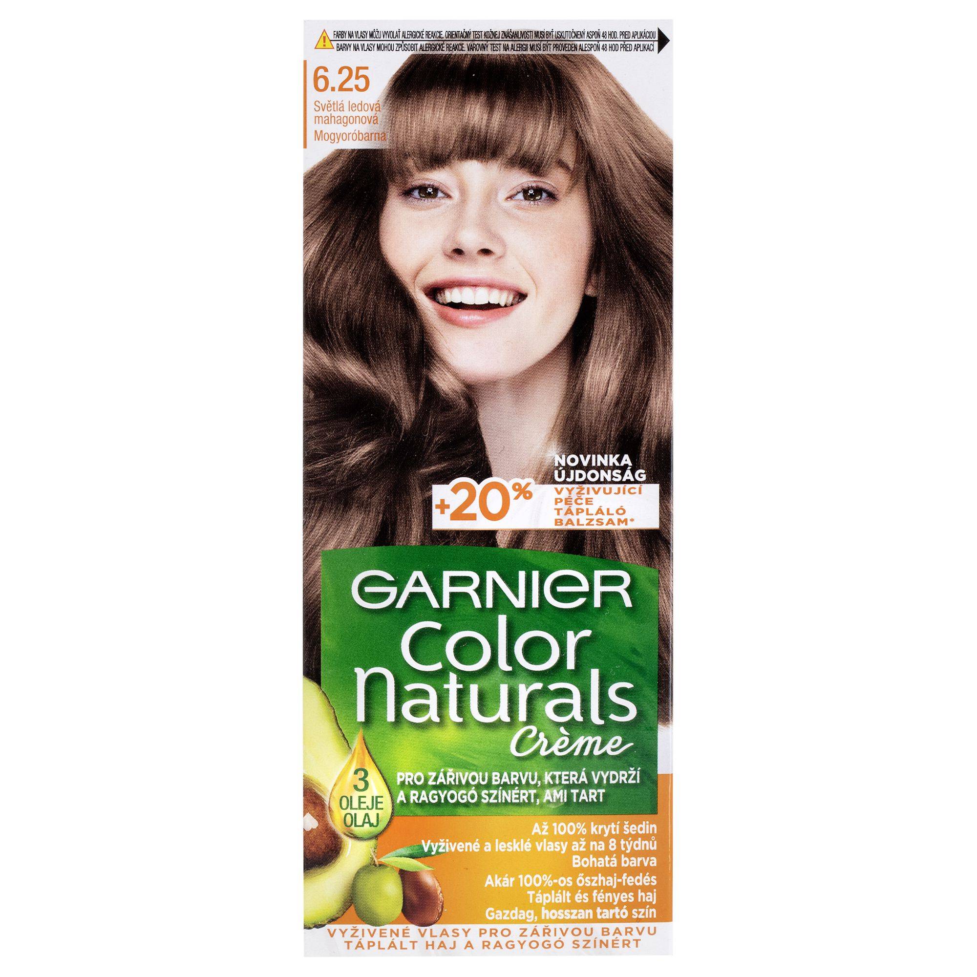 Drogerie a kosmetika - Garnier Color Naturals Créme barva na vlasy 6.25 Světlá ledová mahagonová