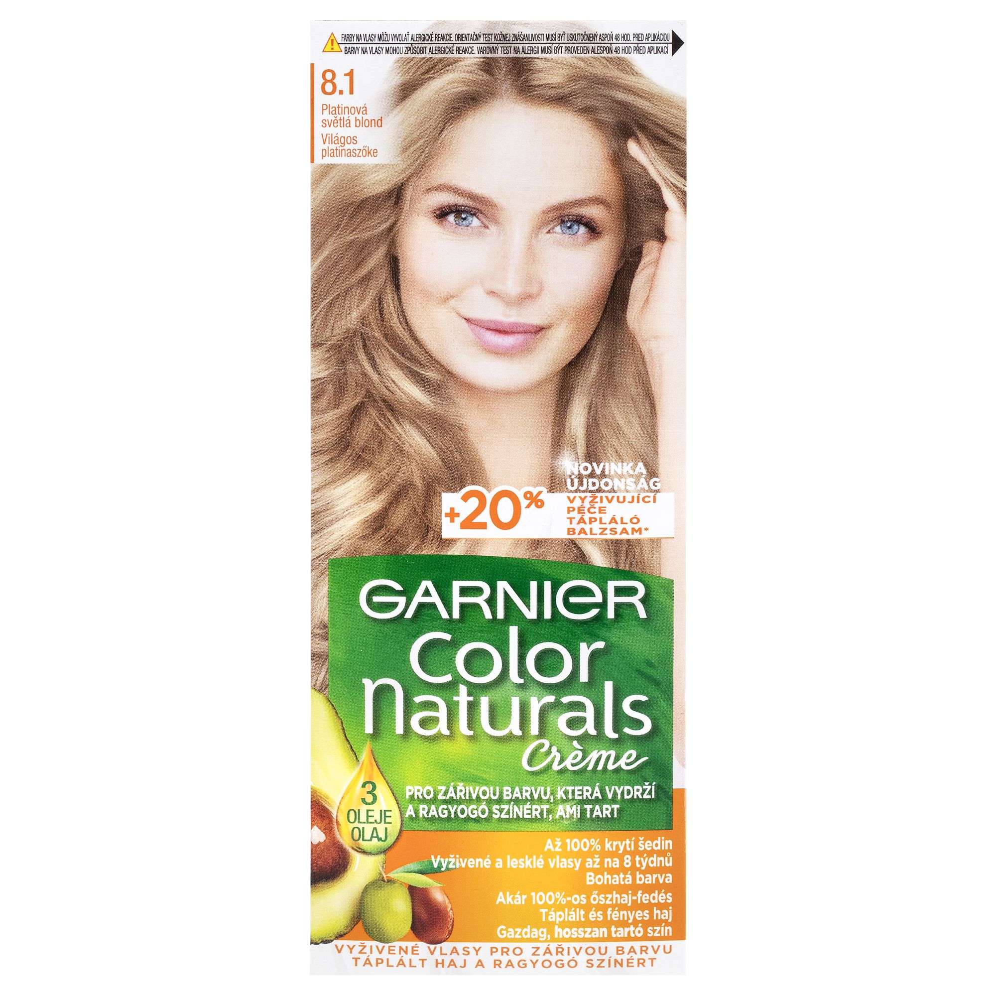 Drogerie a kosmetika - Garnier Color Naturals Crème dlouhotrvající vyživující barva světlá blond popelavá 1 ks