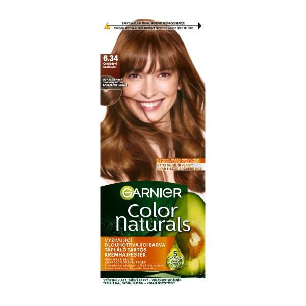 Drogerie a kosmetika - Garnier Color Naturals permanentní barva na vlasy 6,34 Čokoládová 60+40+12 ml, 1ks